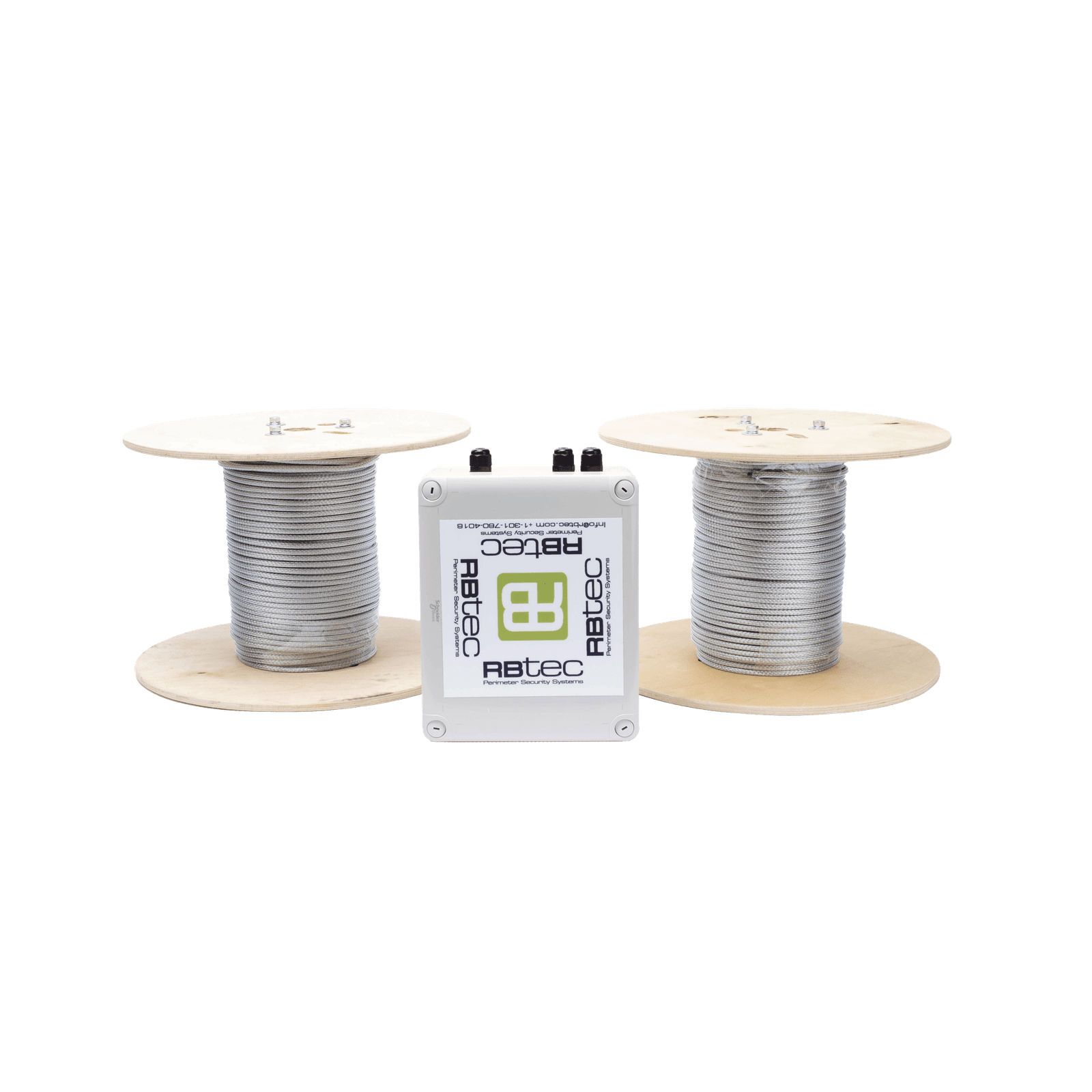 Kit de Cable Sensor Perimetral Para Cercas Ciclonicas IRONCLAD/ 305 METROS / 2 ZONAS; 152 METROS POR ZONA / Sin Falsas Alarmas por Viento / TODO Incluido TARJETA LPU400/ Calibración por Software IROC-2Z-500-V2 - RBTEC