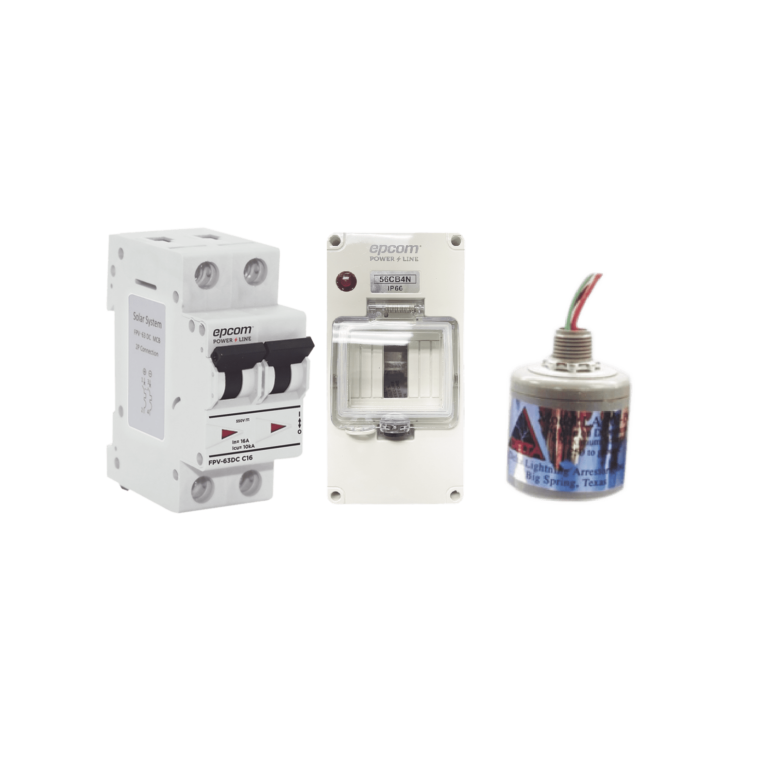 Kit de Centro de Carga Para Corriente Directa, Breaker de hasta 800 Vcc de 40 A con Supresor de Descargas Atmosféricas. PL40ACD - EPCOM POWERLINE