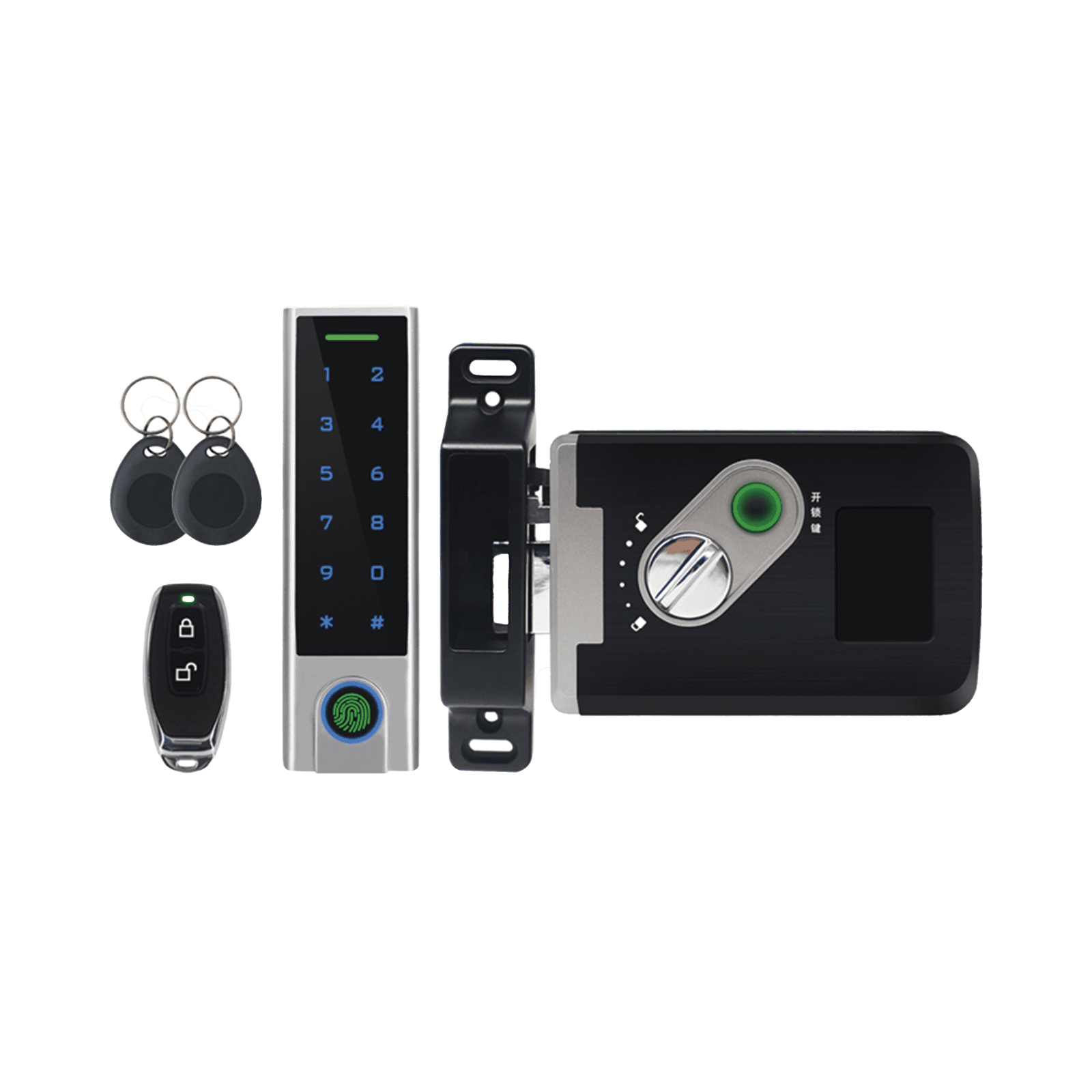 Kit de Cerradura Inteligente / Incluye Teclado y Control Remoto / Soporta Huella, Tarjeta y Contraseña / Teclado Metálico IP65 ACCESS7-X - AccessPRO