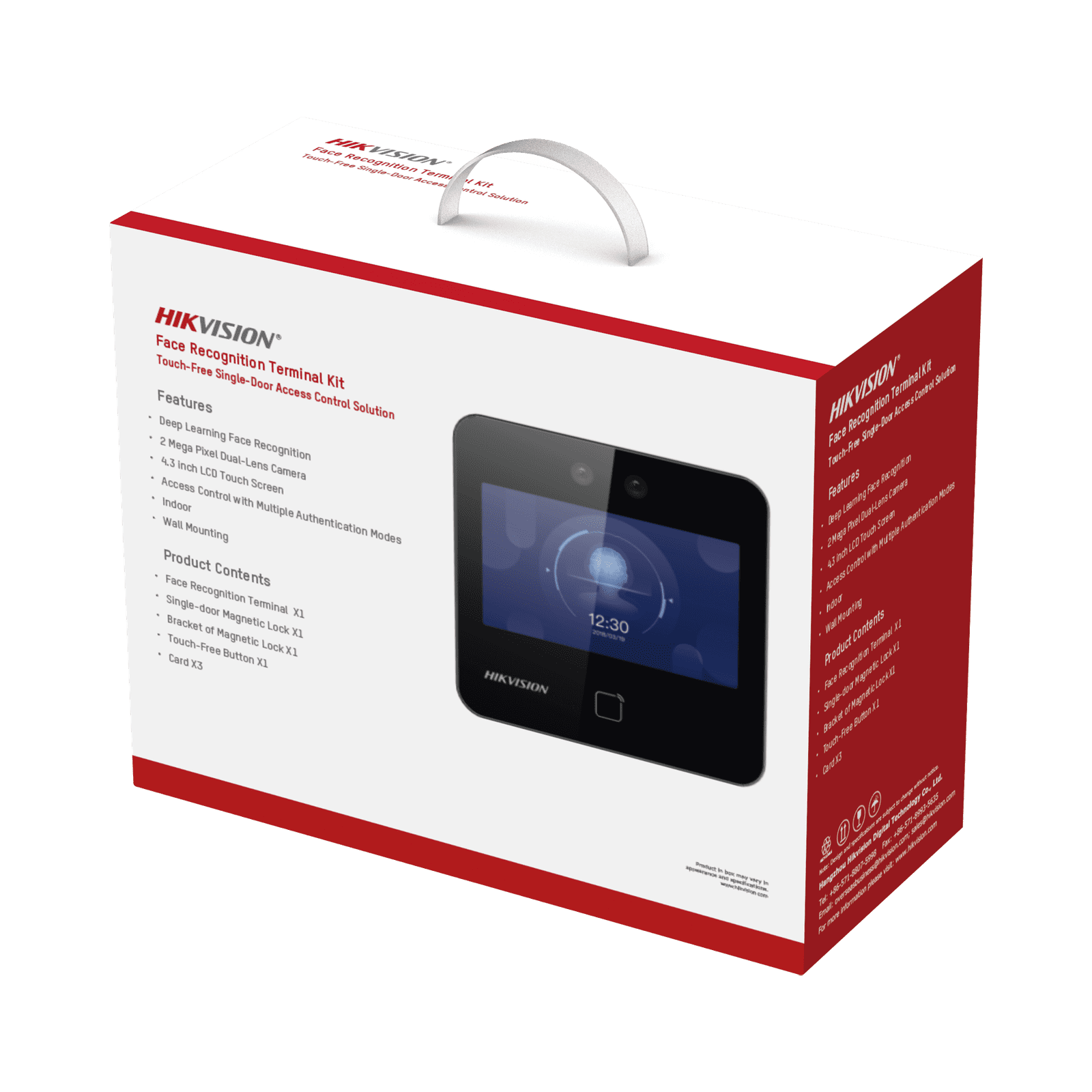 Kit de Control de Acceso TODO INCLUIDO con Lector de Rostros, QRs y Tarjetas / 1,500 rostros / Compatible con App HIKConnect /Incluye Electroimán  Botón de Salida y Montajes Z y L para imán DS-KAS343 - HIKVISION