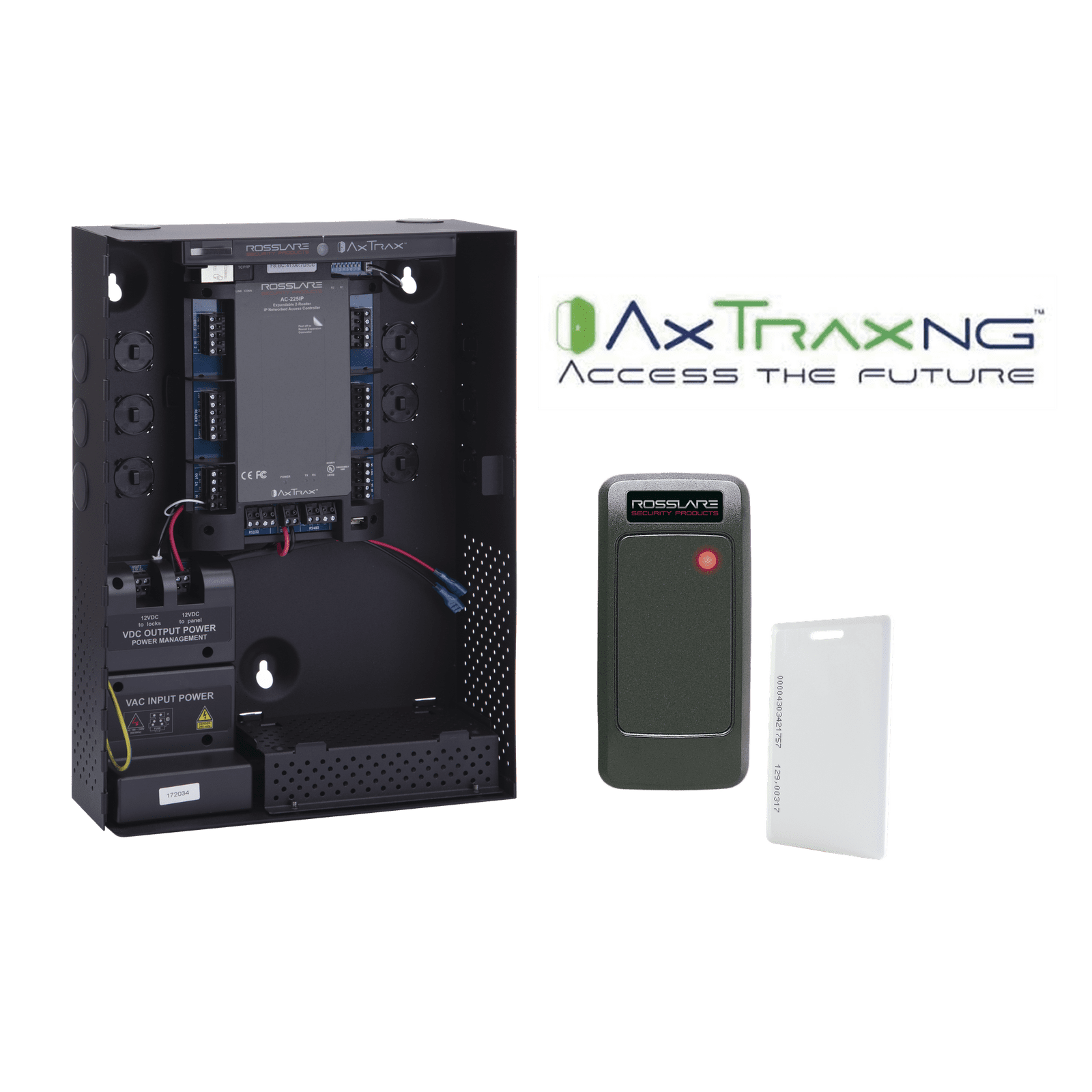 Kit de Control de Acceso para 2 Lectoras (Incluidas) / 30,000 Tarjetas / Incluye Gabinete y Fuente de Alimentación / Nueva generación! ACK24US - ROSSLARE SECURITY PRODUCTS