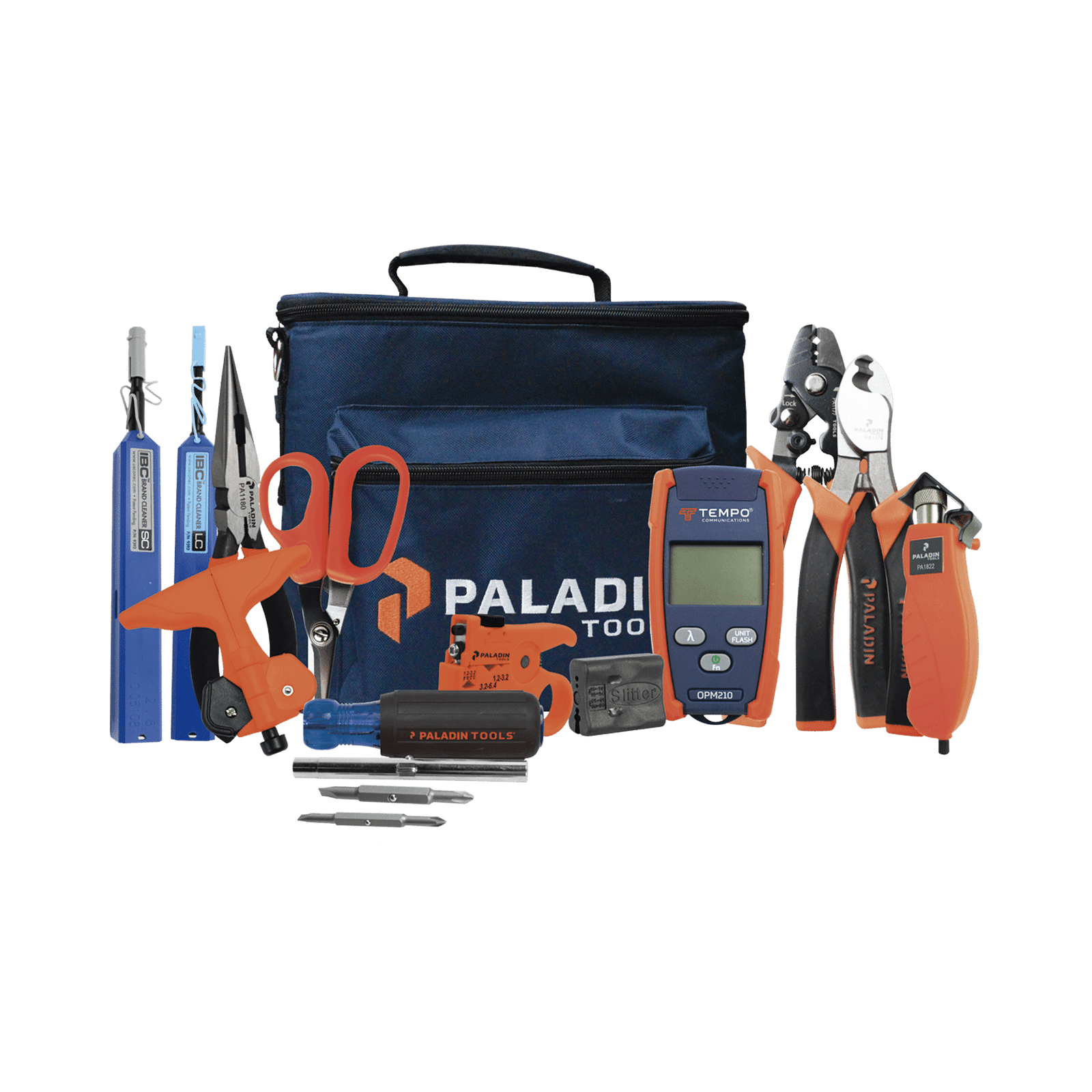 Kit de Herramientas Pro Plus para Instalación de Fibra Óptica con accesorios de limpieza de puertos/conectores, desforradoras de fibra óptica  y medidor de potencia FTK-PP - TEMPO