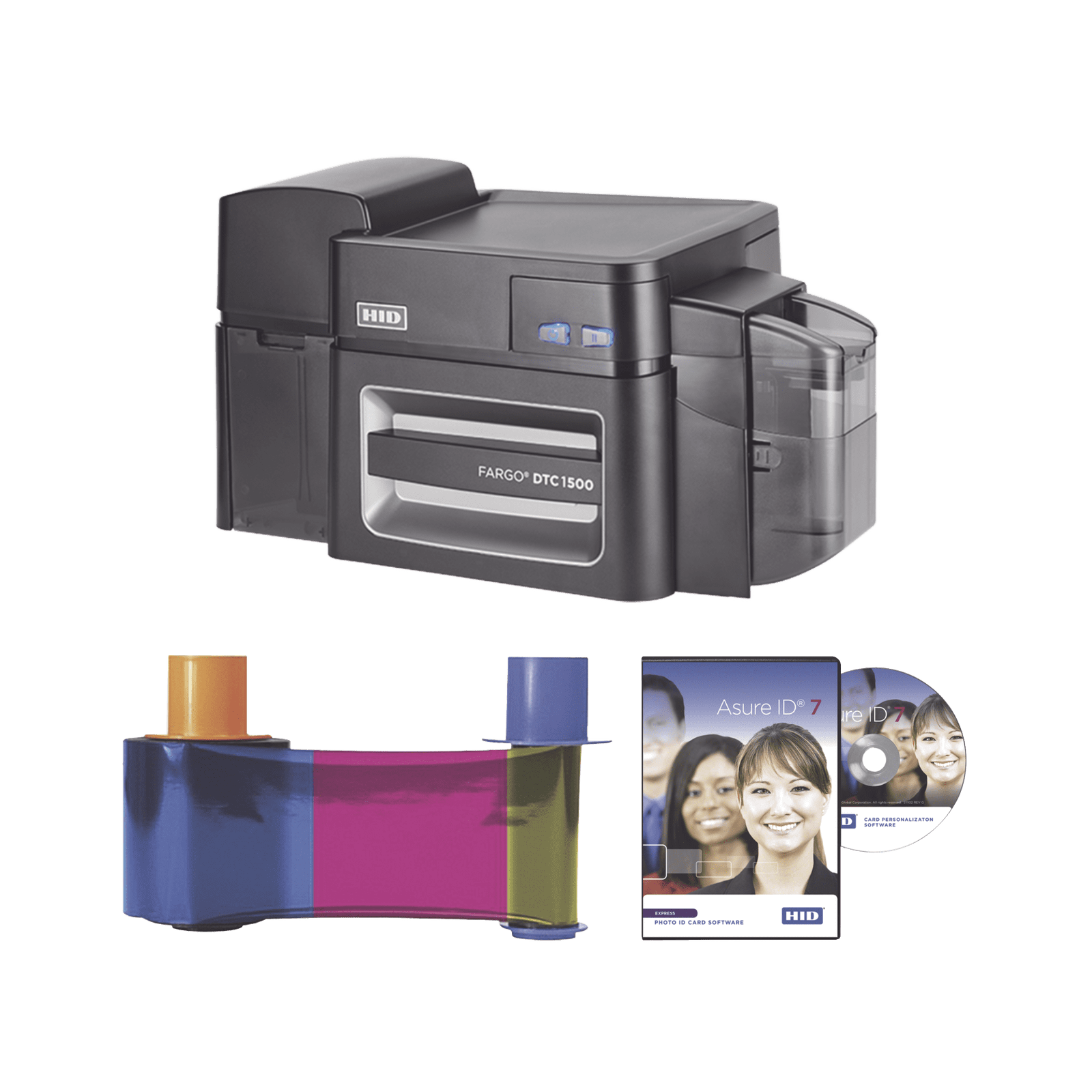 Kit de Impresora Profesional de Doble Cara DTC1500/ Borrado información/ Marca de Agua/ Incluye Ribbon y Software 50616 - HID
