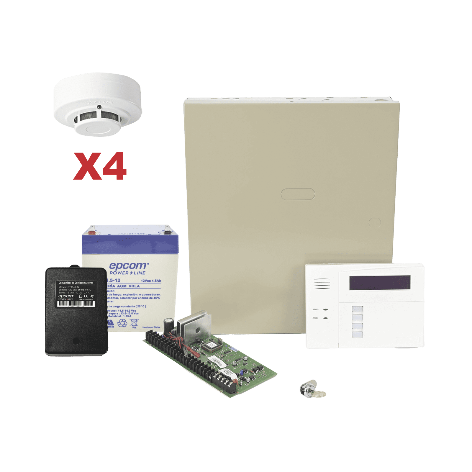 Kit de Panel de Alarma VISTA48LA con Gabinete, Batería y Transformador / 4 Sensores de humo VISTA48LASMK/6160RF - HONEYWELL HOME RESIDEO