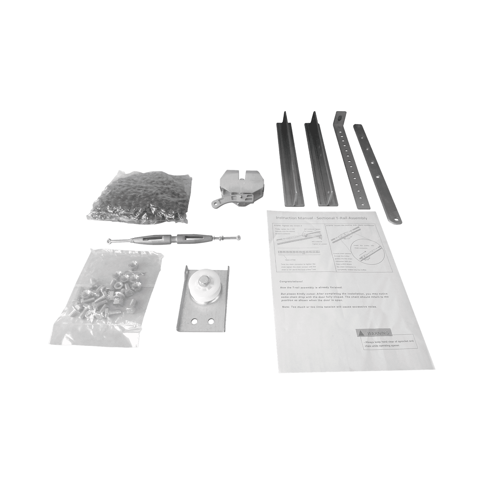 Kit de Riel tipo T / 3mts / Compatible C / Motor ACCESSFORCE / FS1000APPRT / Incluye 3 secciones de riel / 2 Coples / 6 mts de cadena . ACCESSRAILT3 - AccessPRO