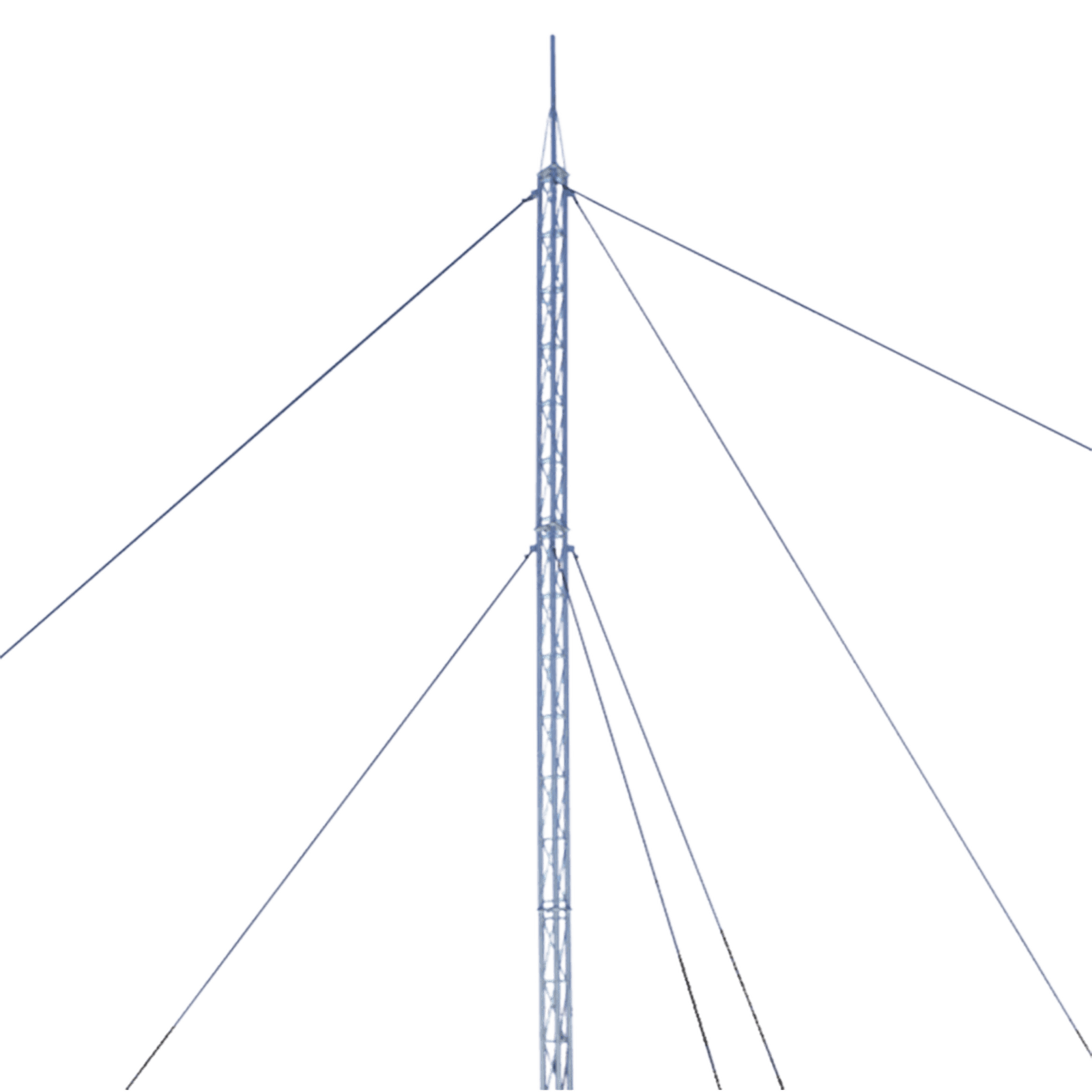 Kit de Torre Arriostrada de Techo de 24 m con Tramo STZ30G Galvanizada por Inmersión en Caliente (No incluye retenida). KTZ-30G-024P - SYSCOM TOWERS