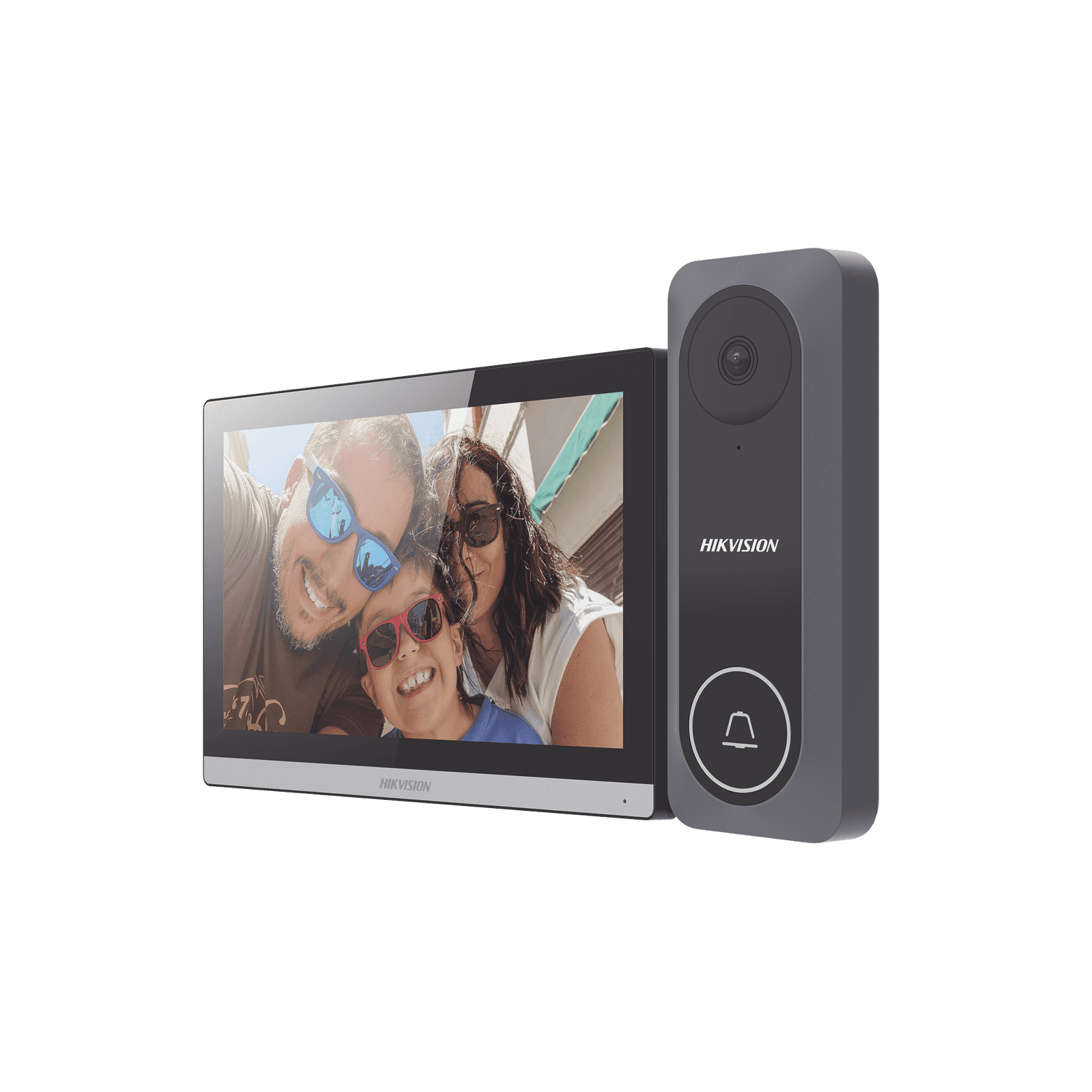 Kit de Videoportero Hibrido TurboHD con Pantalla LCD touch de 7″ Wi-Fi / Frente de Calle para Exterior de Policarbonato / 720p (1 Megapíxel )130° de Visión (Gran Angular) / Llamada a App Hik-Connect DS-KIS312-P - HIKVISION