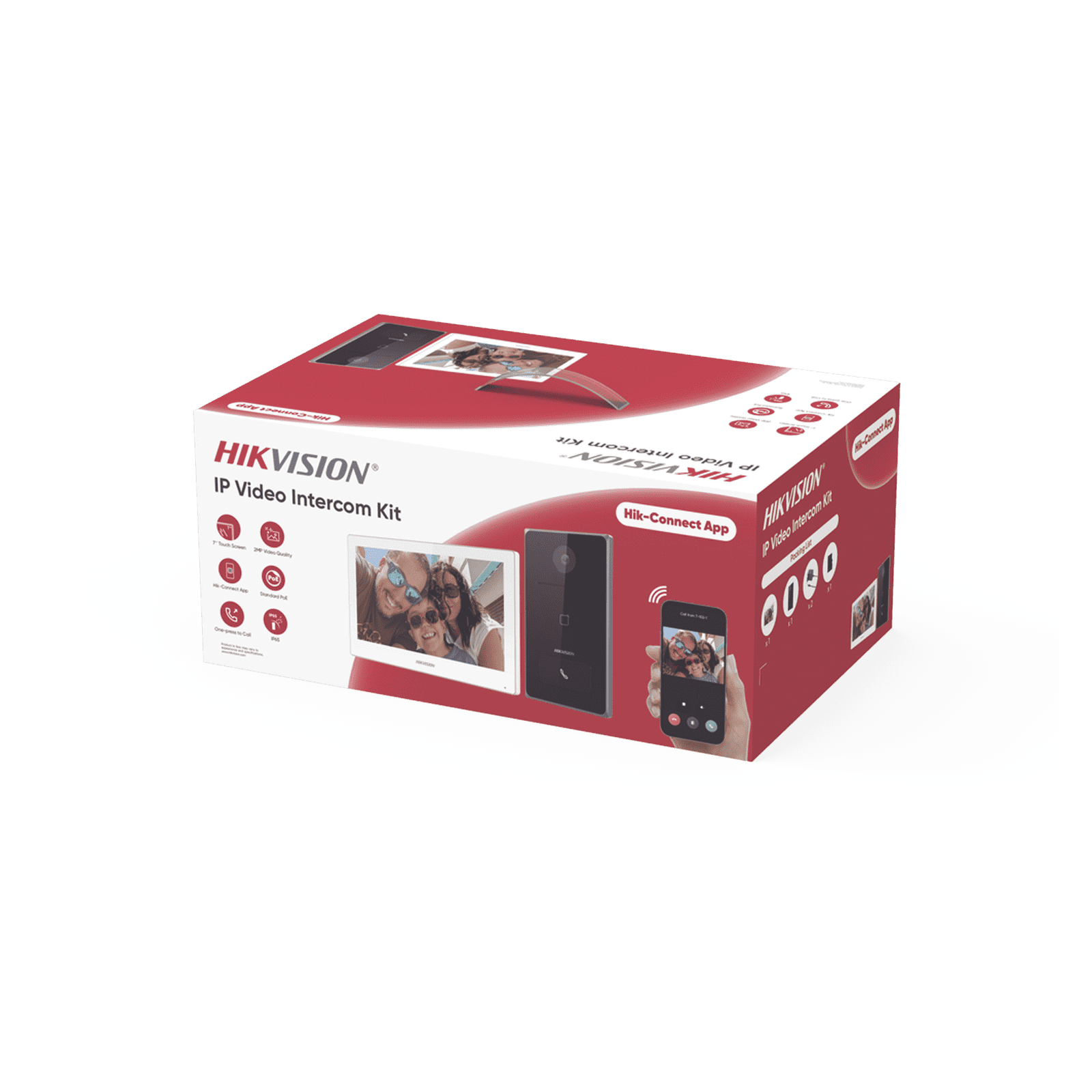 Kit de Videoportero IP / Frente de calle para exterior / 2MP / Lector de Tarjeta MiFARE / Monitor Interior / WiFi / Pantalla de 7″ Touch DS-KIS608-P - HIKVISION