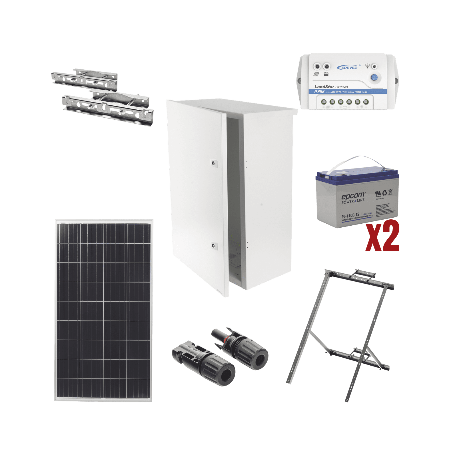 Kit de energía solar de 12 Vcc para alimentar radar de velocidad X-RADAR1 PLRAD-FV - EPCOM POWERLINE