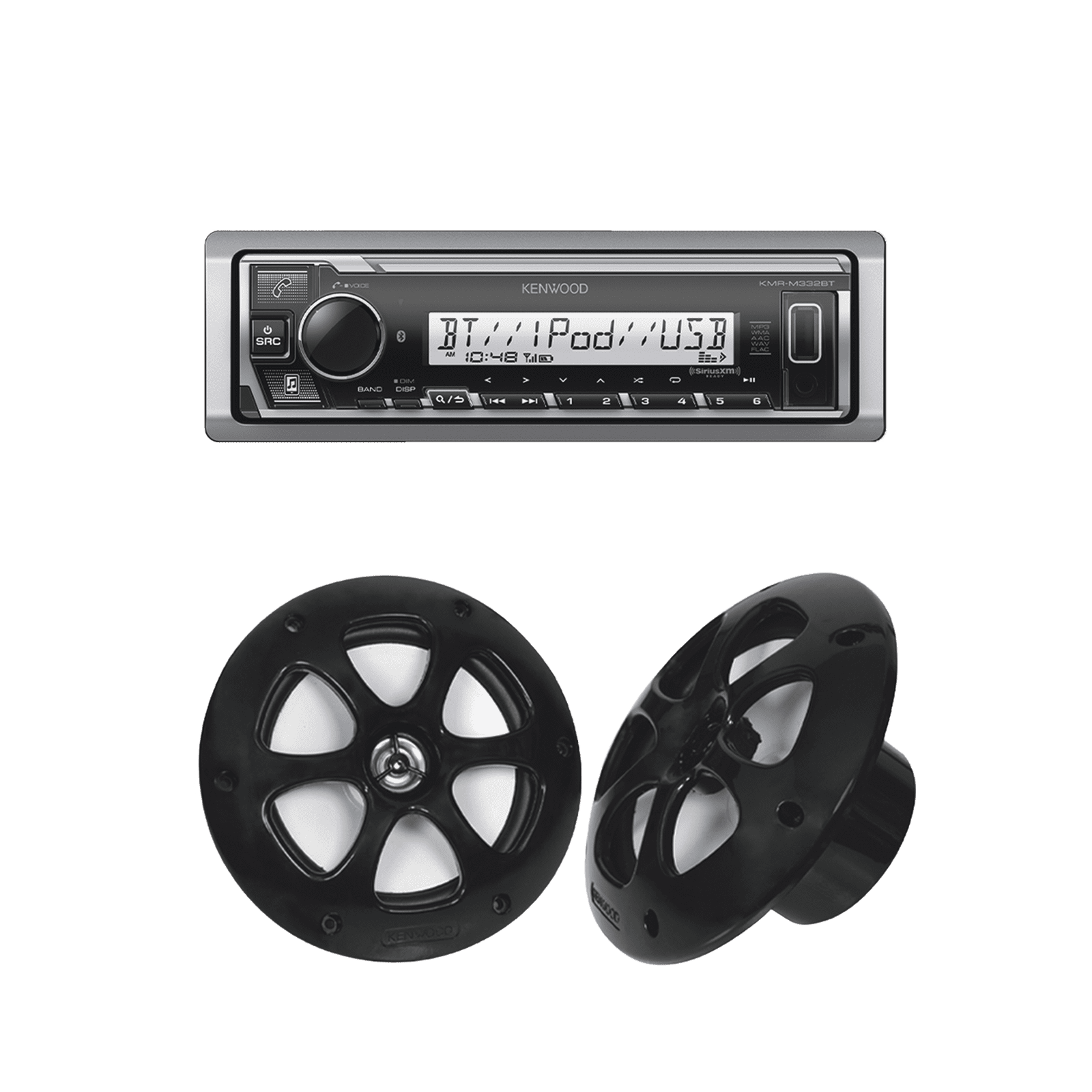 Kit de estéreo con Bluetooth KMR-M332BT | más Par de bocinas KFC-1613MRB KE/1613MRB - JVC KENWOOD