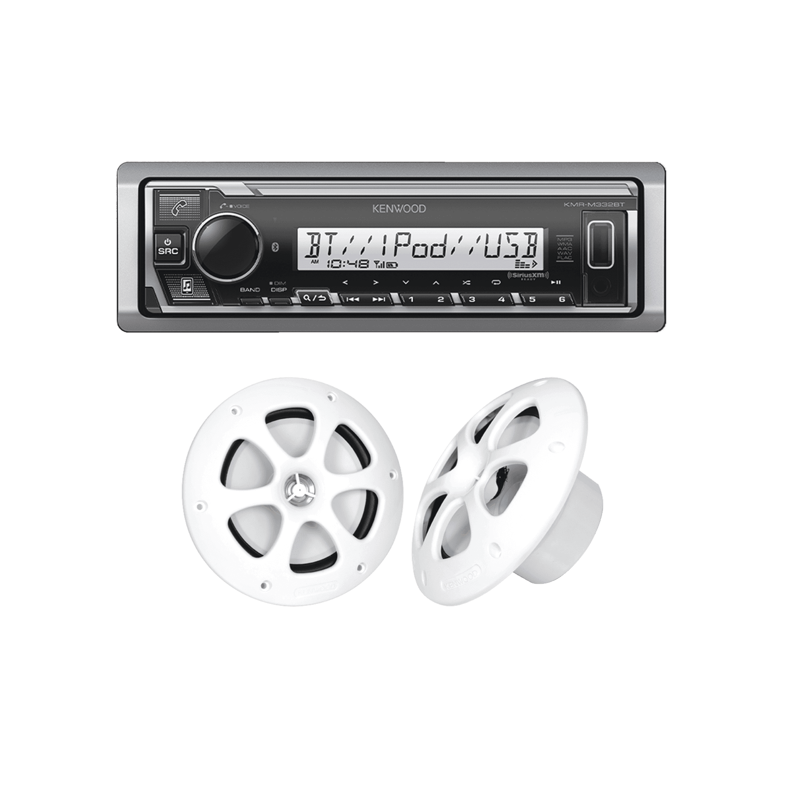 Kit de estéreo con Bluetooth KMR-M332BT |  más Par de bocinas KFC-1613MRW KE/1613MRW - JVC KENWOOD