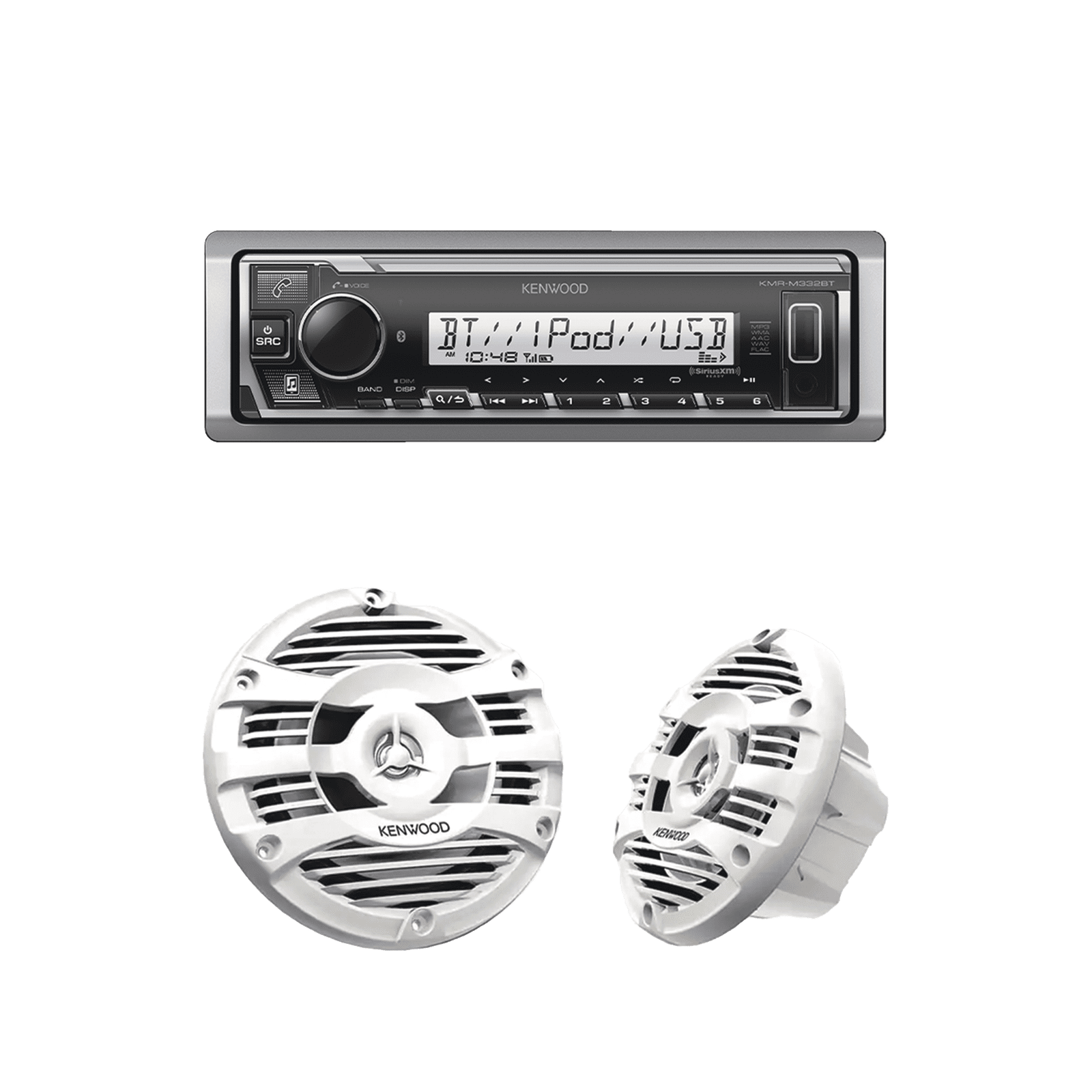 Kit de estéreo con Bluetooth KMR-M332BT | más Par de bocinas KFC-1653MRW KE/1653MRW - JVC KENWOOD