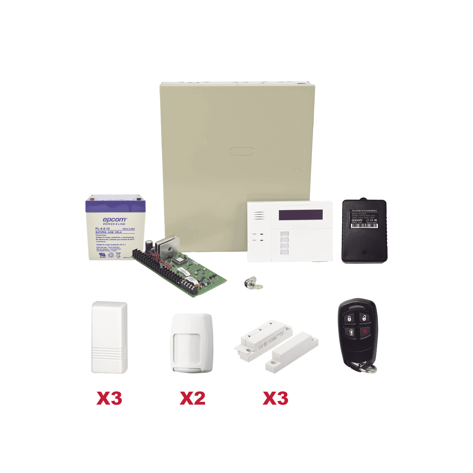 Kit inalámbrico / Panel VISTA48LA con teclado 6160RF receptor inalámbrico / 3 contactos 5816 / 2 PIR 5800PIR / 1 Llavero inalambrico Bateria y Transformador VISTA48LAPLUS/6160RF - HONEYWELL HOME RESIDEO