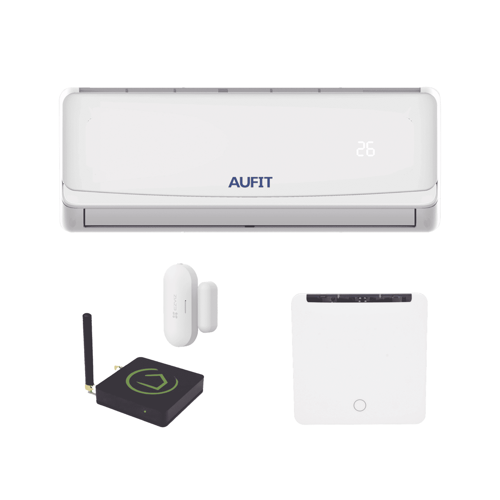 Kit para automatización / Compatible con cualquier Minisplit AUFIT / Minisplit CHI-R32-12K-110 / Termostato IR2900ZW / Hub controlador HC8 /  Contacto magnético Inalámbrico CST2C AUFIT-SMART-Z-WAVE - AUFIT