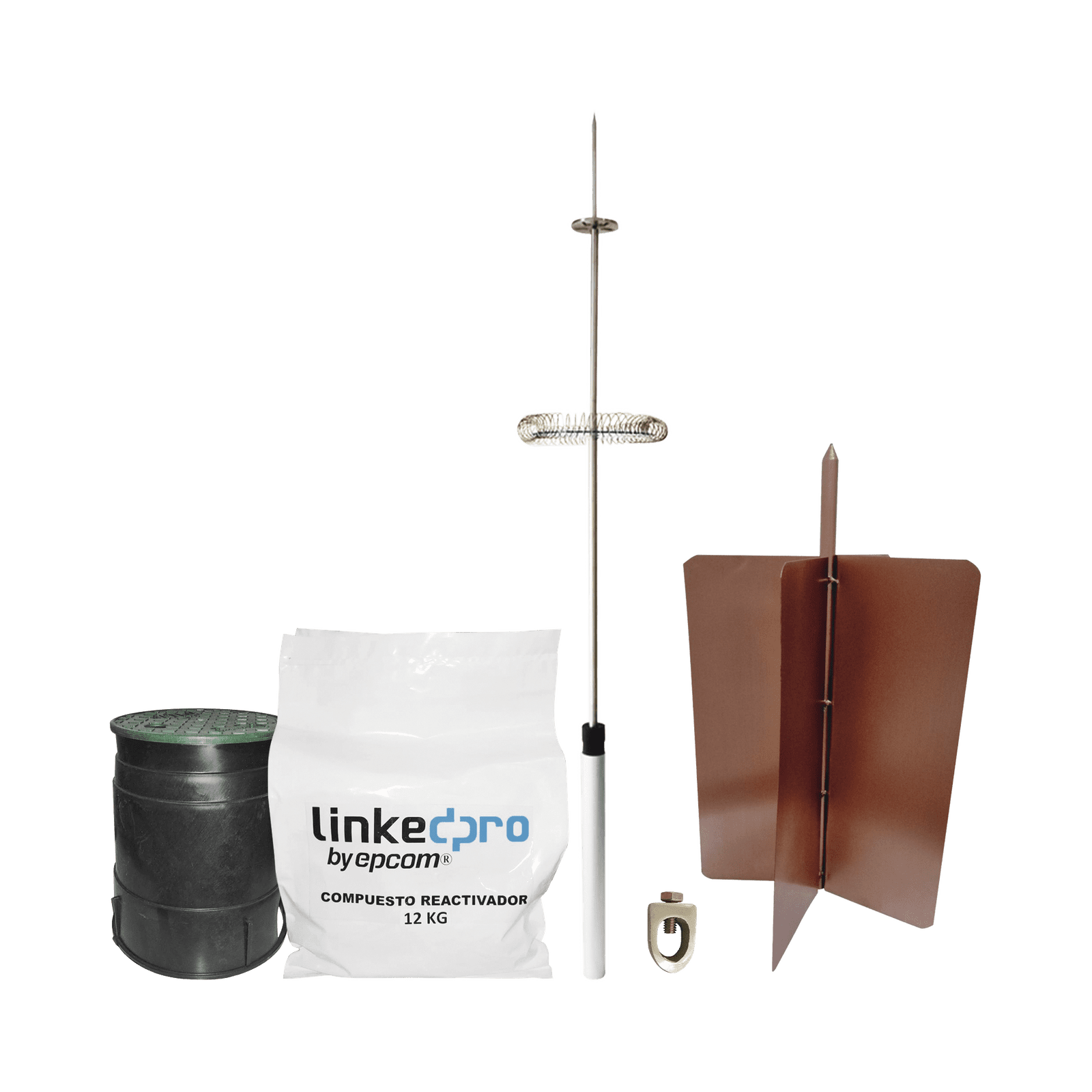 Kit pararrayo LinkedPro básico. Ideal para la protección de mástiles y postes. KLP-DIPOLO-BASIC - LINKEDPRO BY EPCOM