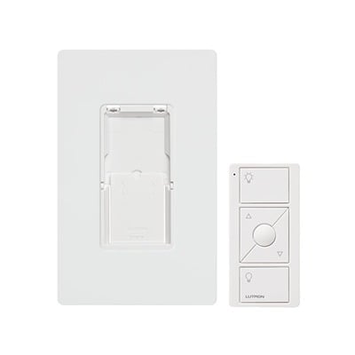 Kit, placa de pared y Control Remoto PICO Inalámbrico, complemente con un atenuador o switch on/off, Caseta, RA2, RadioRa2 PJ2WALLWHL01 - LUTRON CASETA WIRELESS