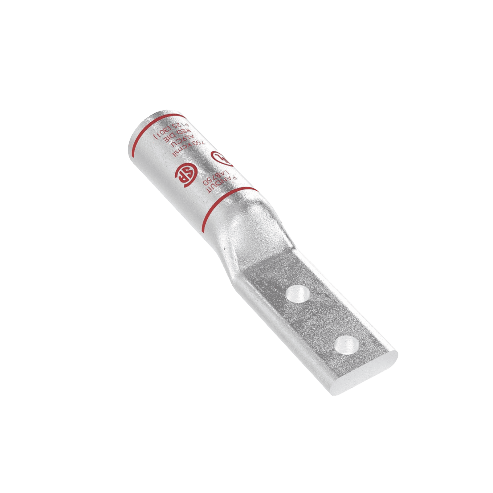 Terminal Conector de Compresión Bimetálica Pan-Lug™ 750 KCMIL, Aluminio Base con Recubrimiento Estañado, y dos Orificios de 1/2″. Tambor con Compuesto que Inhibe el Óxido LAB750-12-24R - PANDUIT