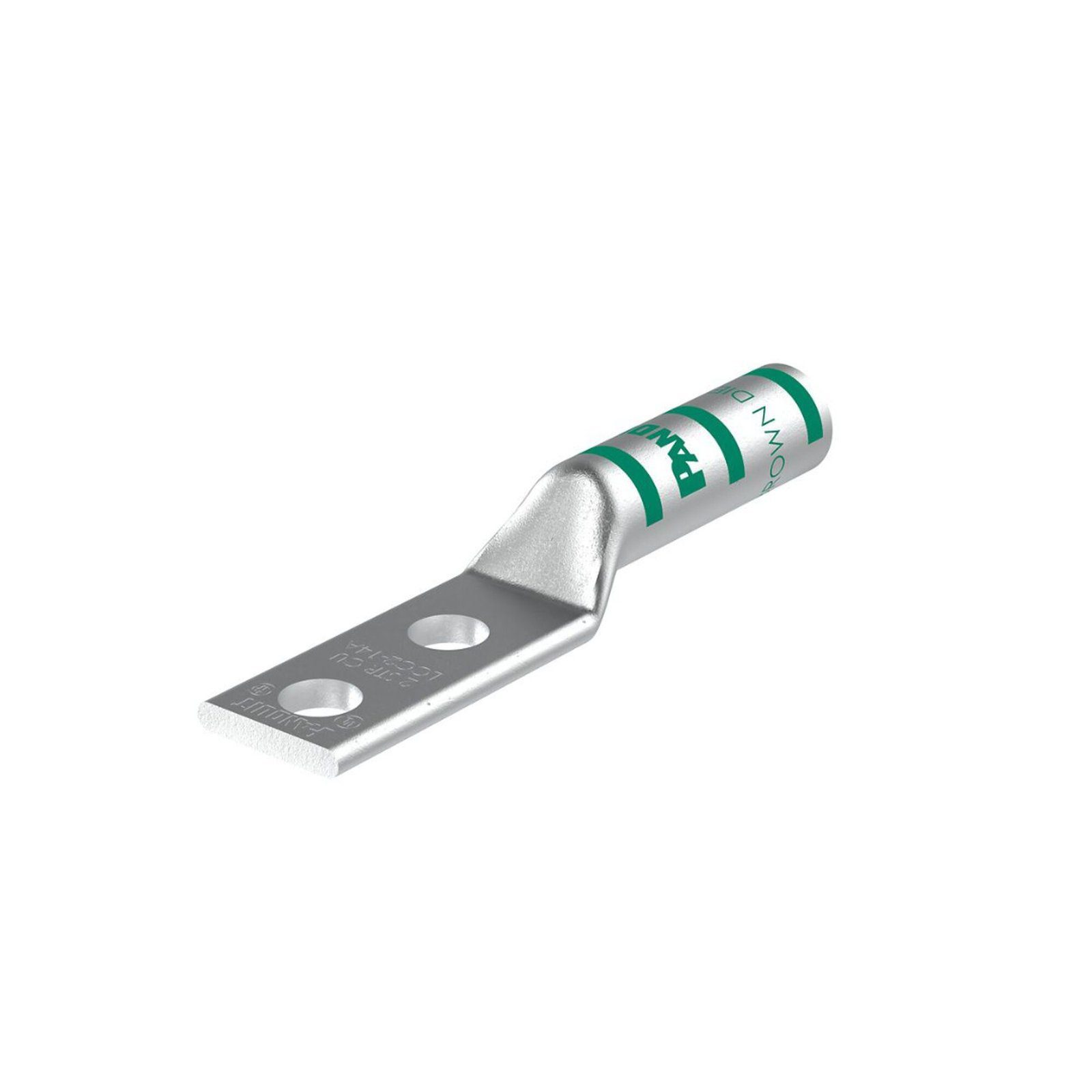 Terminal de Compresión de Barril Largo, de Dos Orificios de 1/4, para Cable 2 AWG, Espacios Entre Orificios de 0.63in LCC2-14A-Q - PANDUIT