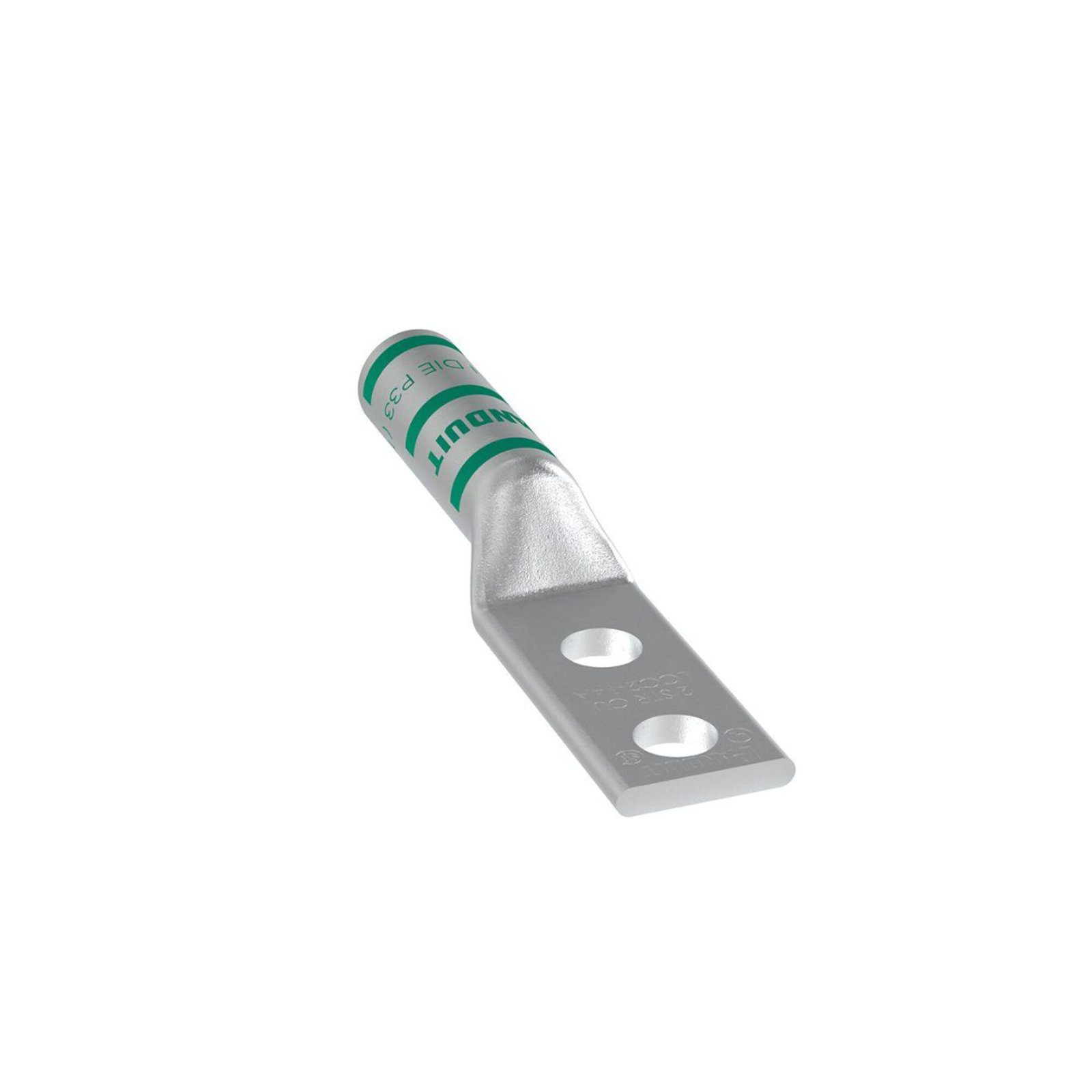 Terminal de Compresión de Barril Largo, de Dos Orificios de 1/4, para Cable 2 AWG, Espacios Entre Orificios de 0.63in LCC2-14A-Q - PANDUIT