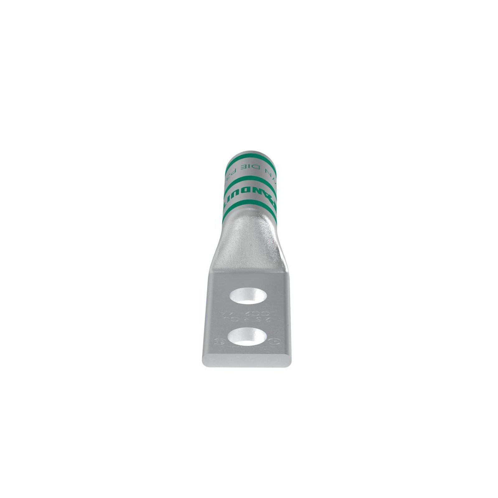 Terminal de Compresión de Barril Largo, de Dos Orificios de 1/4, para Cable 2 AWG, Espacios Entre Orificios de 0.63in LCC2-14A-Q - PANDUIT