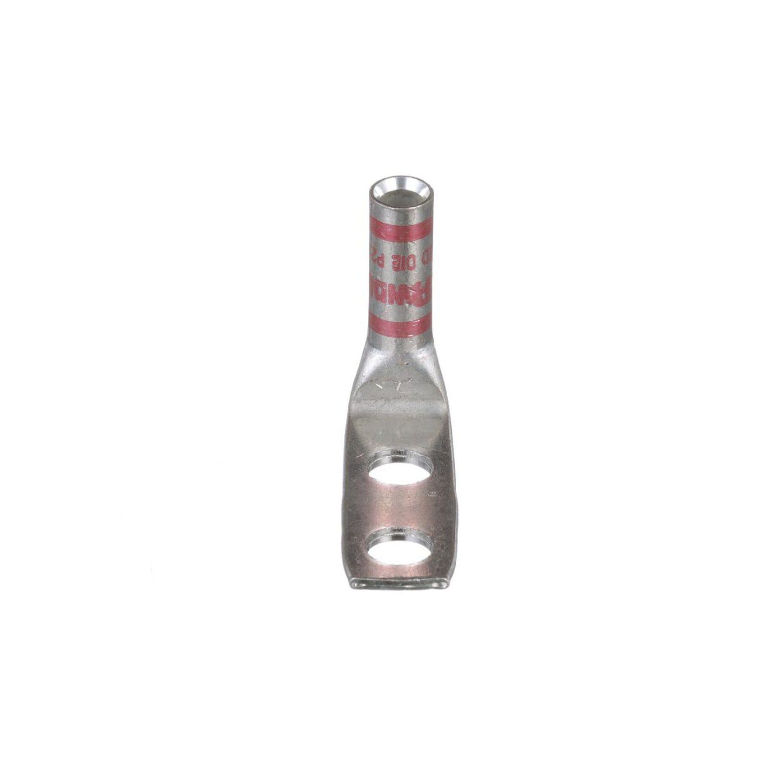 Terminal de Compresión de Barril Largo, de Dos Orificios de 1/4, para Cable 8 AWG, Espacios Entre Orificios de 5/8in, lengüeta a 90º LCC8-14AF-L - PANDUIT