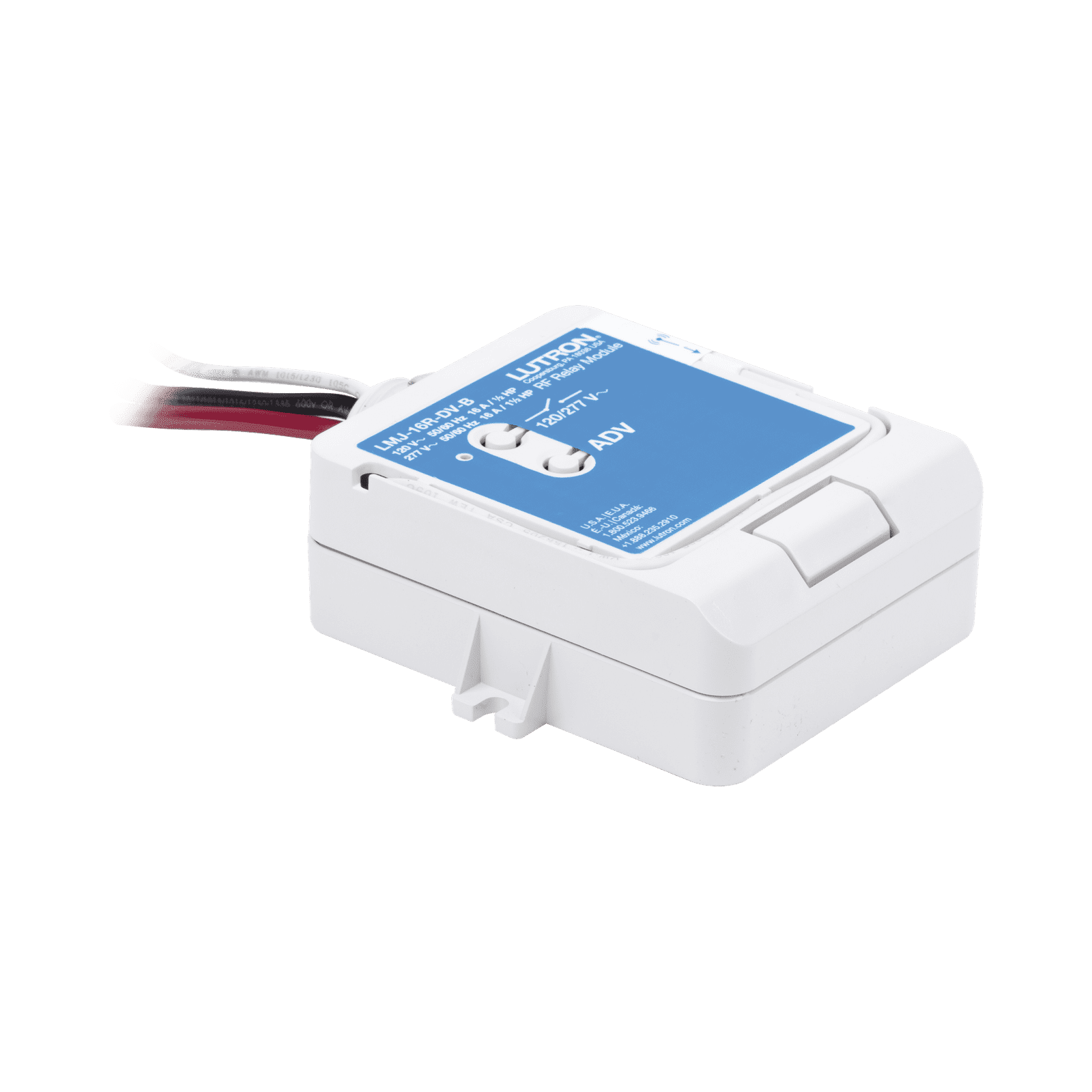 (RadioRA2) Relay control de iluminación, carga 16A, 120/277V, compatible con RadioRA2, RA2Select y RR3. LMJ16RDVB - LUTRON ELECTRONICS