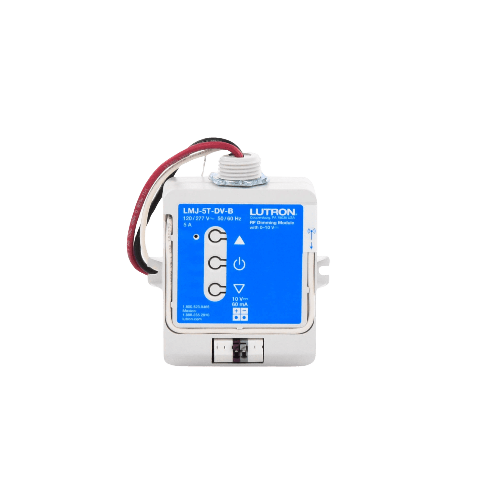 (RadioRA2) Relay control de iluminación 0-10V, carga 5A, 120/277V, compatible con RadioRA2, RA2Select y RR3. LMJ5TDVB - LUTRON ELECTRONICS
