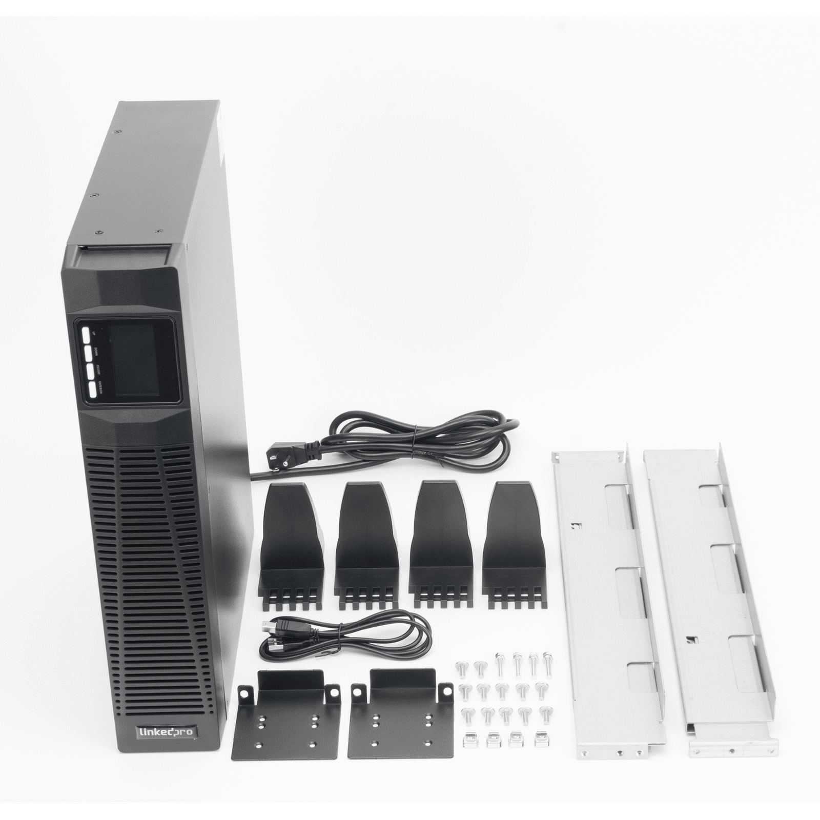 UPS de 1000VA/900W / Topología On-Line Doble Conversión / Entrada y Salida de 120 Vca / Clavija de Entrada NEMA 5-20P / Pantalla LCD Configurable / Formato Rack/Torre / 8 Salidas LP1KRT - LINKEDPRO BY EPCOM
