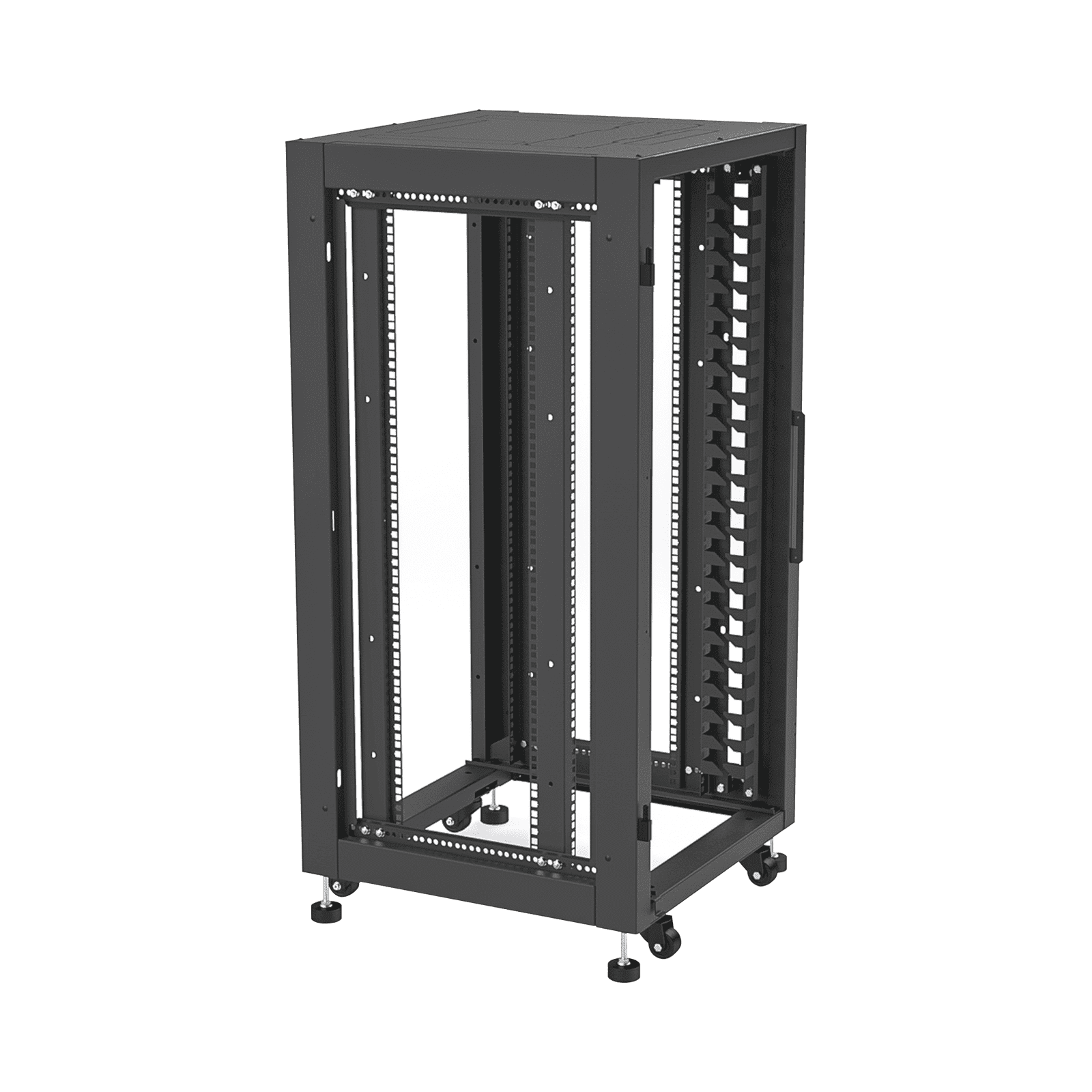 Gabinete Profesional para Telecomunicaciones de 19in, Instalación a Piso, 24UR, 600 mm Profundidad, Se envía el Gabinete Armado. LP-6060-24U-R2 - LINKEDPRO BY EPCOM