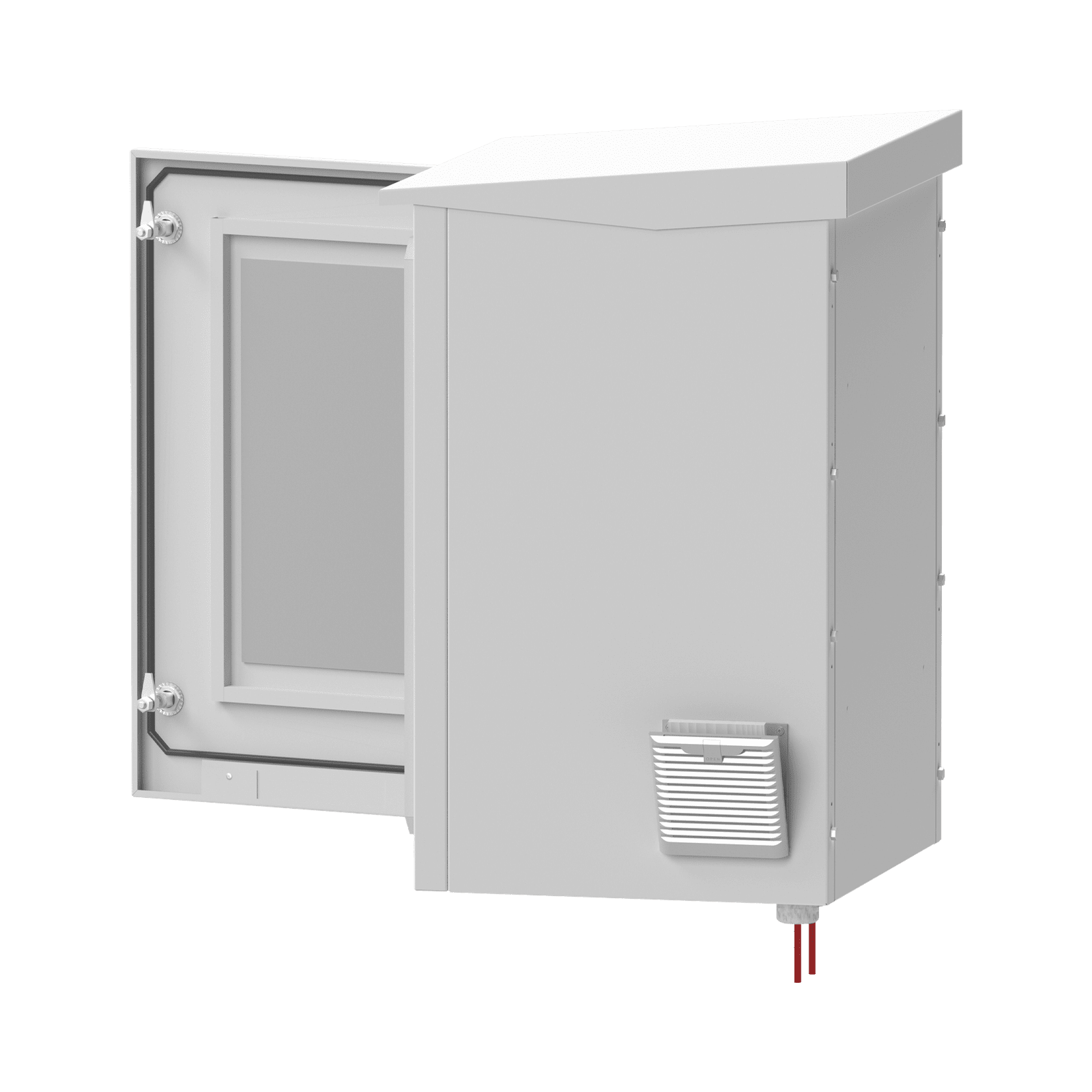 Gabinete de Exterior con Rack de 19″ de 16U con Ventiladores y Termostato, Se envía el Gabinete Armado. (Montaje a poste o torre se vende por separado). LP-FORTE-16U-R3 - LINKEDPRO BY EPCOM