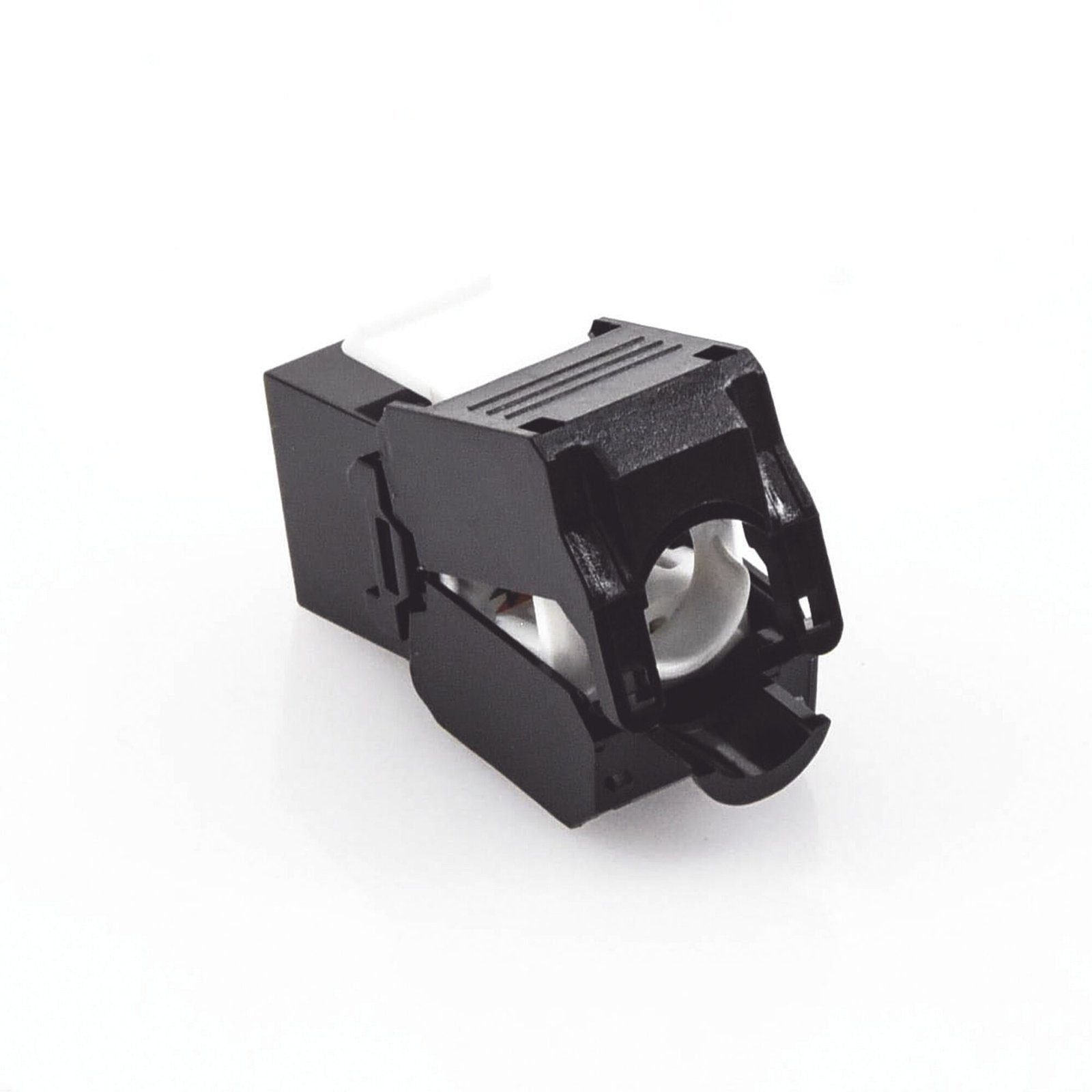 Módulo Jack Keystone Cat5e (toolless), con terminación en ángulo 180 º Color Negro, Compatible con Faceplate y Patchpanel Linkedpro LP-KJ-516-TTBK - LINKEDPRO BY EPCOM
