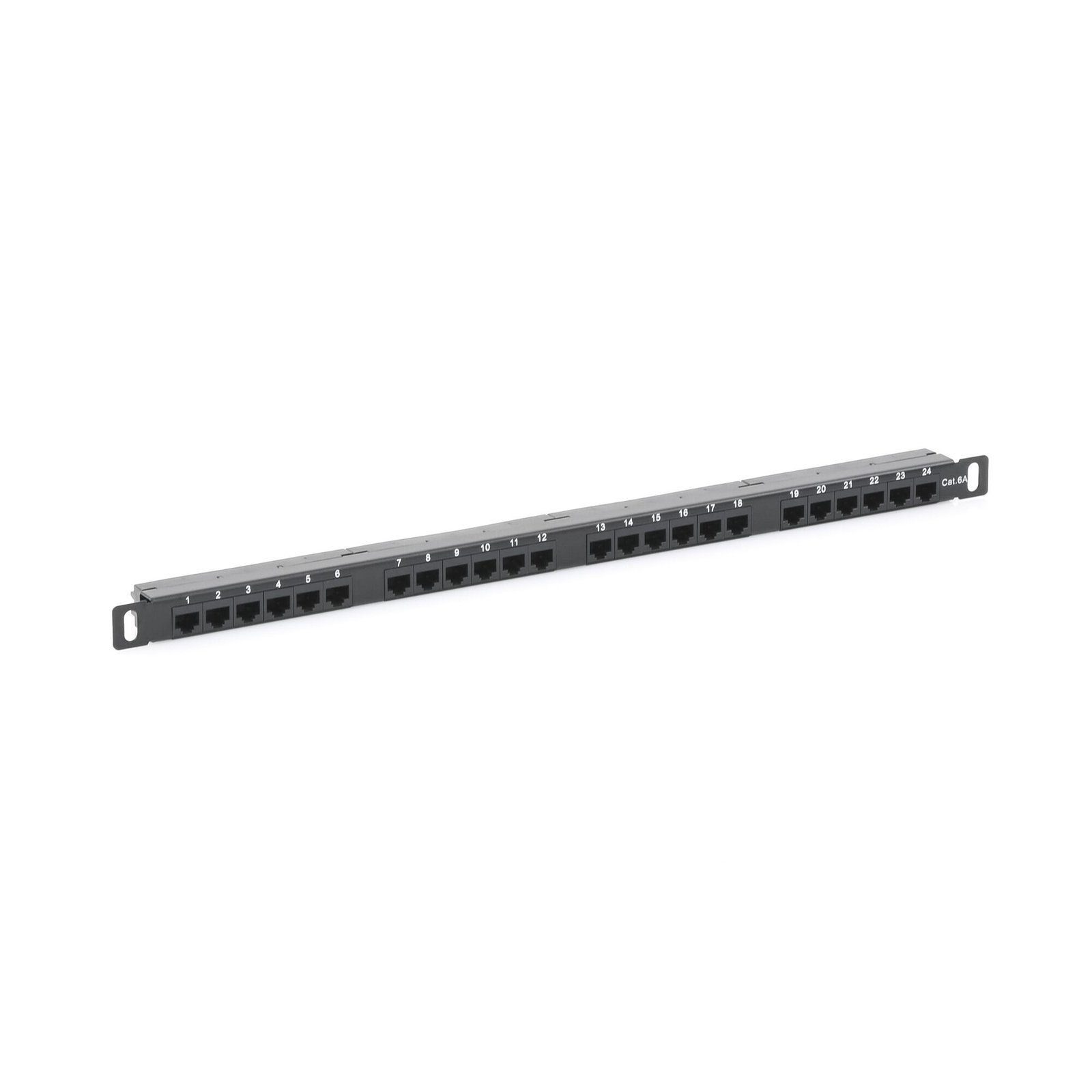Panel de parcheo de impacto (110) sin blindaje de 24 puertos Cat6A con barra para organizar cable LP-PP-CU-6A-24P - LINKEDPRO BY EPCOM