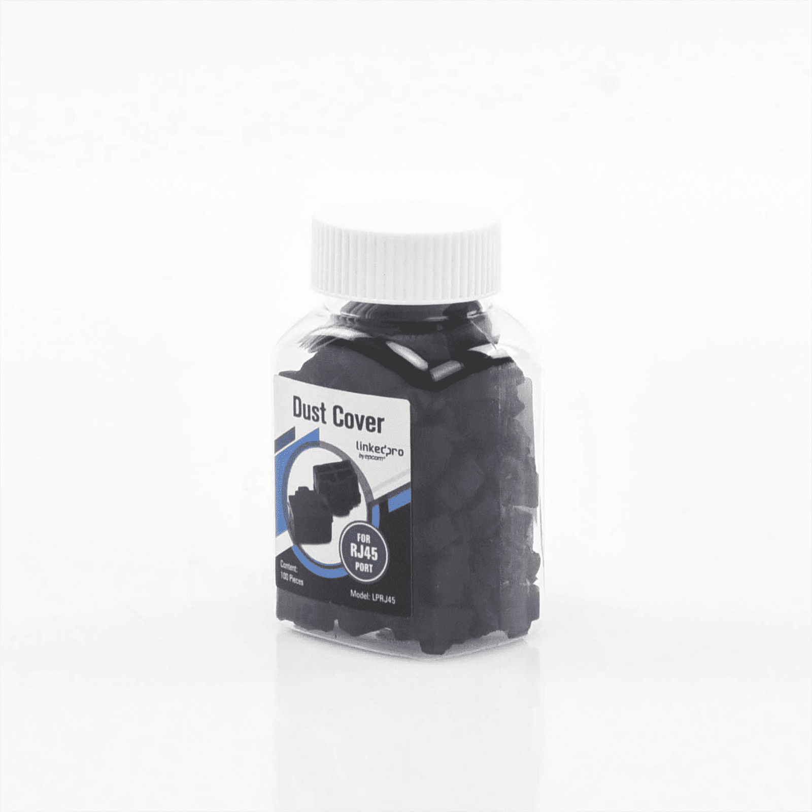 Bote con 100 protectores anti-polvo para puerto RJ45 color negro LP-RJ45 - LINKEDPRO BY EPCOM