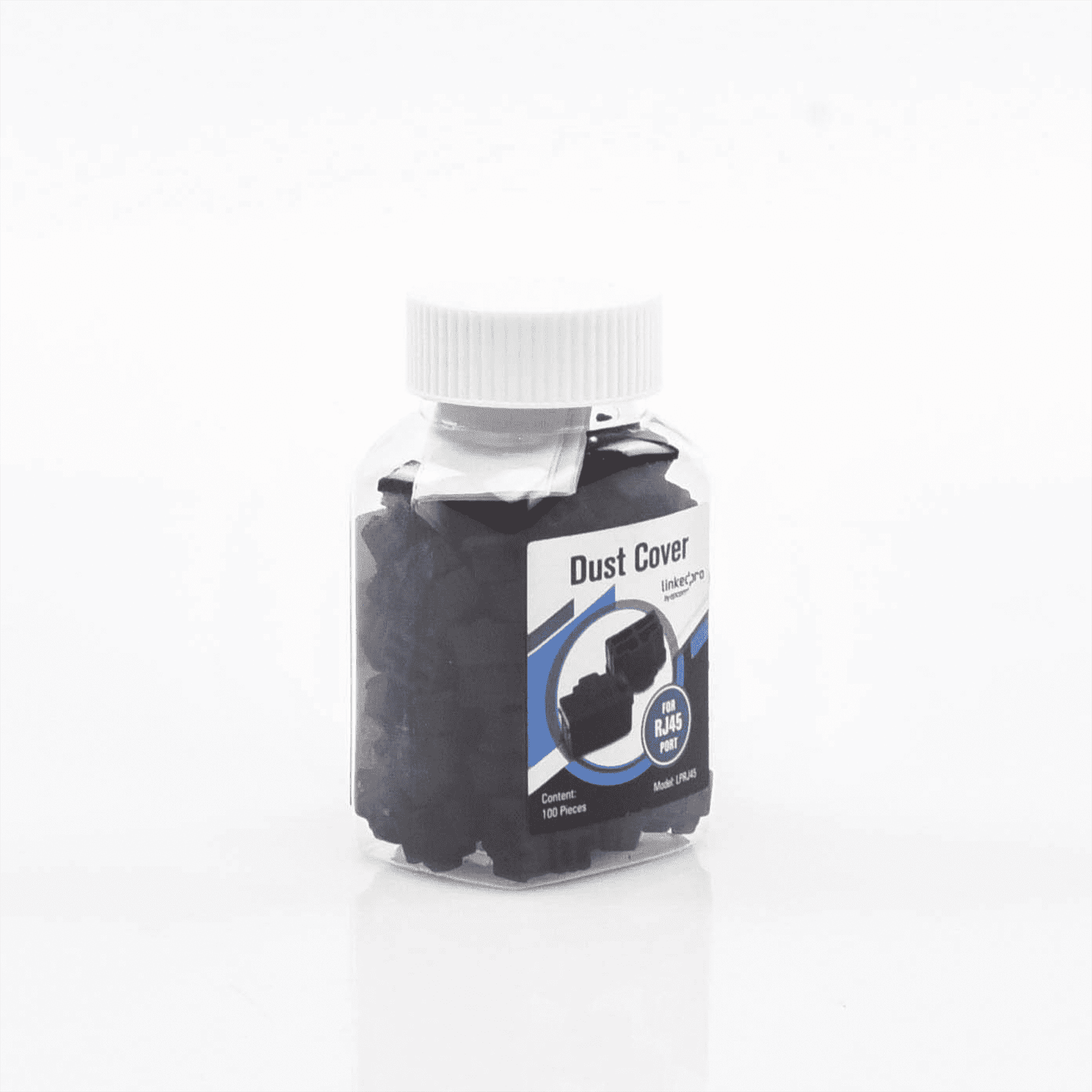 Bote con 100 protectores anti-polvo para puerto RJ45 color negro LP-RJ45 - LINKEDPRO BY EPCOM