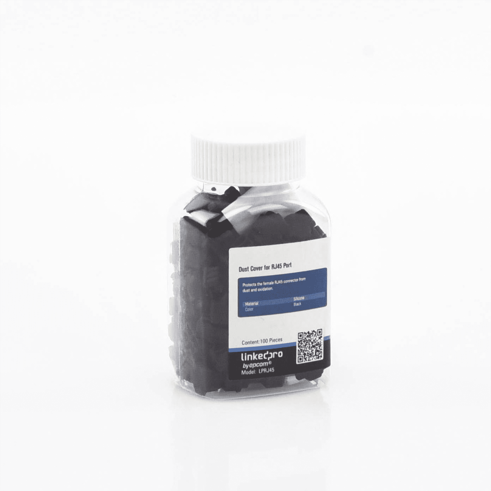 Bote con 100 protectores anti-polvo para puerto RJ45 color negro LP-RJ45 - LINKEDPRO BY EPCOM