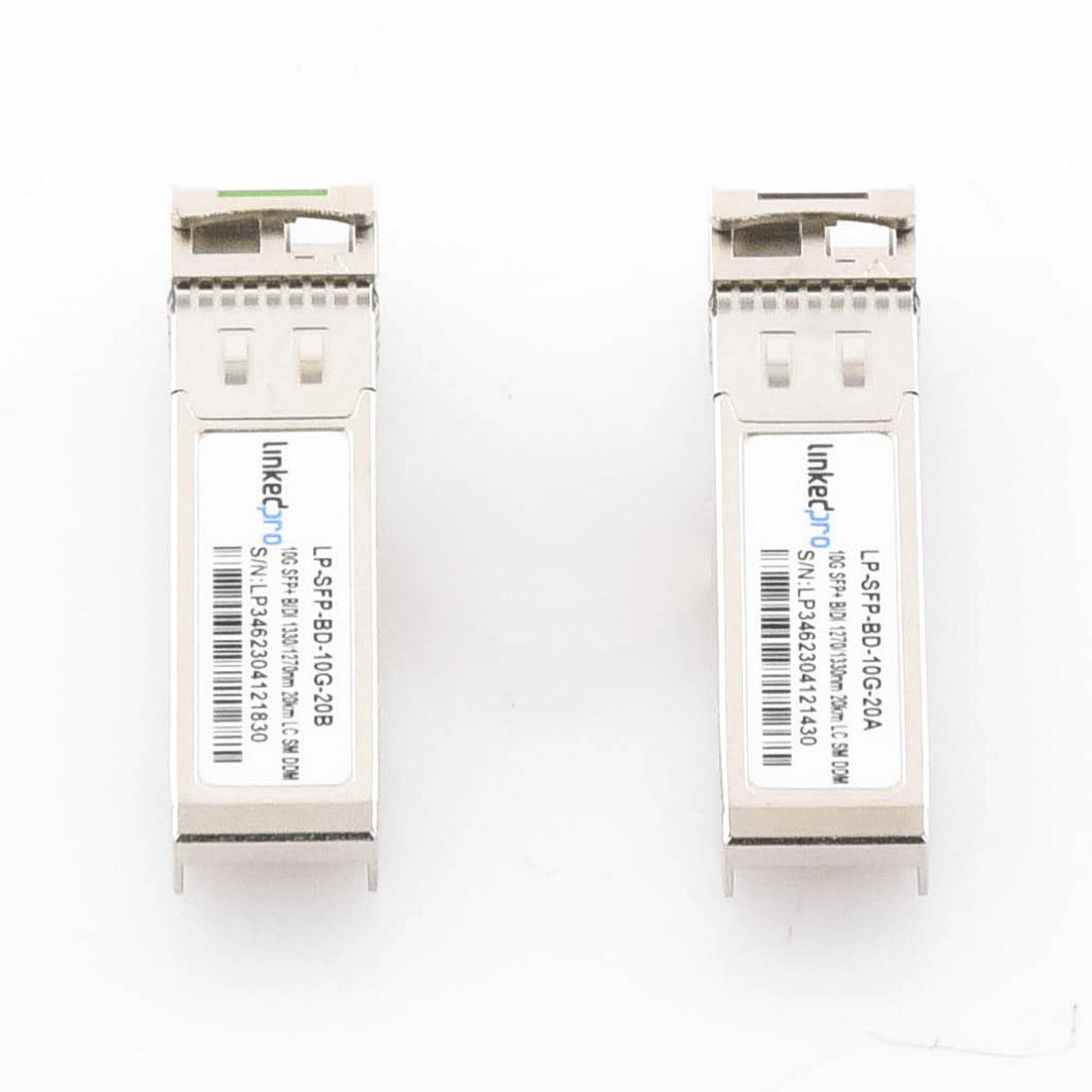 Transceptores Ópticos Bidireccionales SFP+ (Mini-Gbic) / Monomodo 1270 & 1330 nm / 10 Gbps / 1000BASE-BX / Conector LC/UPC Simplex / DDM / Hasta 20 km / 2 Piezas LP-SFP-BD-10G-20 - LINKEDPRO BY EPCOM
