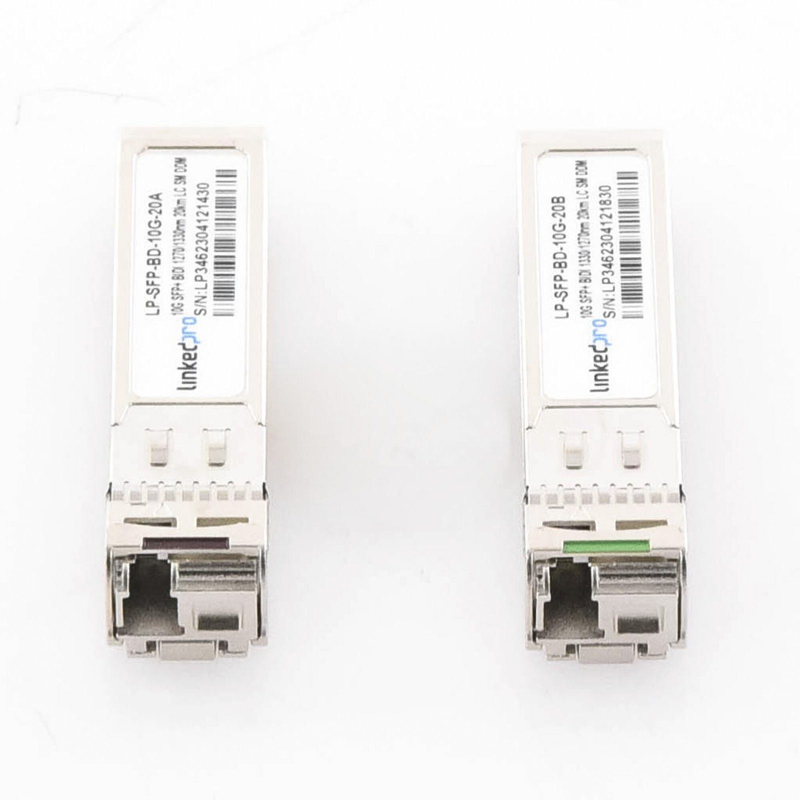 Transceptores Ópticos Bidireccionales SFP+ (Mini-Gbic) / Monomodo 1270 & 1330 nm / 10 Gbps / 1000BASE-BX / Conector LC/UPC Simplex / DDM / Hasta 20 km / 2 Piezas LP-SFP-BD-10G-20 - LINKEDPRO BY EPCOM