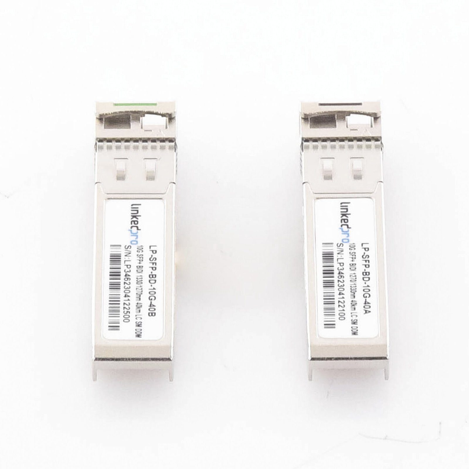 Transceptores Ópticos Bidireccionales SFP+ (Mini-Gbic) / Monomodo 1270 & 1330 nm / 10 Gbps / 1000BASE-BX / Conector LC/UPC Simplex / DDM / Hasta 40 km / 2 Piezas LP-SFP-BD-10G-40 - LINKEDPRO BY EPCOM