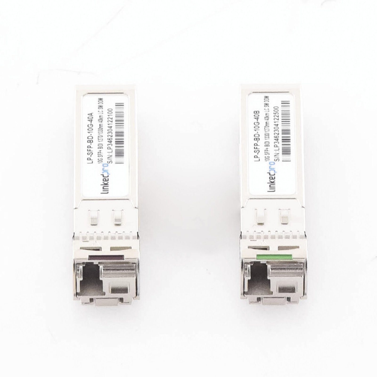 Transceptores Ópticos Bidireccionales SFP+ (Mini-Gbic) / Monomodo 1270 & 1330 nm / 10 Gbps / 1000BASE-BX / Conector LC/UPC Simplex / DDM / Hasta 40 km / 2 Piezas LP-SFP-BD-10G-40 - LINKEDPRO BY EPCOM