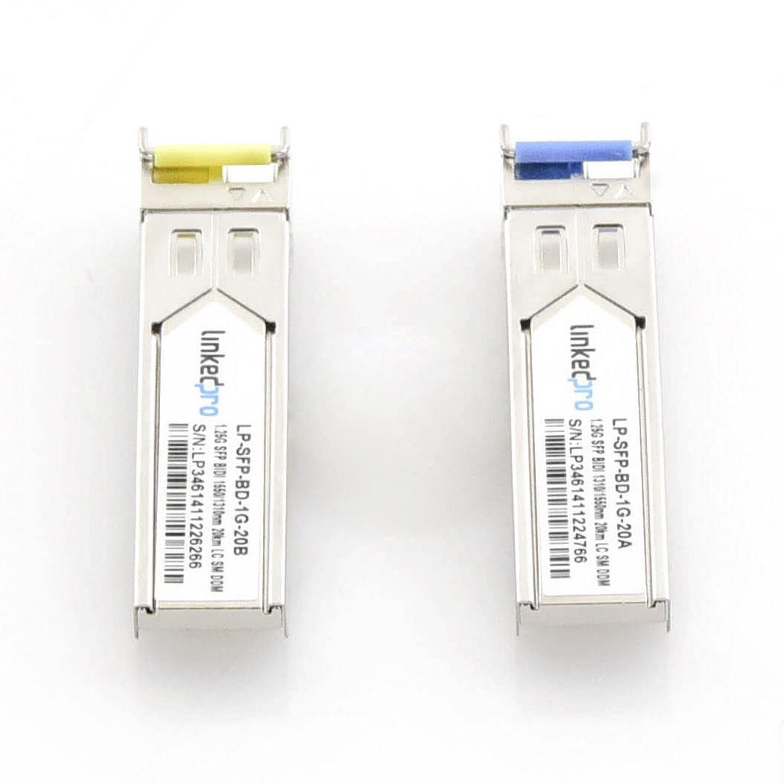 Transceptores Ópticos Bidireccionales SFP (Mini-Gbic) / Monomodo 1310 & 1550 nm / 1.25 Gbps / 1000BASE-BX / Conector LC/UPC Simplex / DDM / Hasta 20 km / 2 Piezas LP-SFP-BD-1G-20 - LINKEDPRO BY EPCOM
