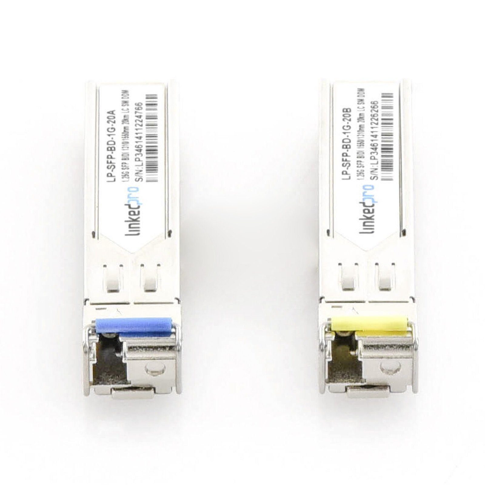 Transceptores Ópticos Bidireccionales SFP (Mini-Gbic) / Monomodo 1310 & 1550 nm / 1.25 Gbps / 1000BASE-BX / Conector LC/UPC Simplex / DDM / Hasta 20 km / 2 Piezas LP-SFP-BD-1G-20 - LINKEDPRO BY EPCOM