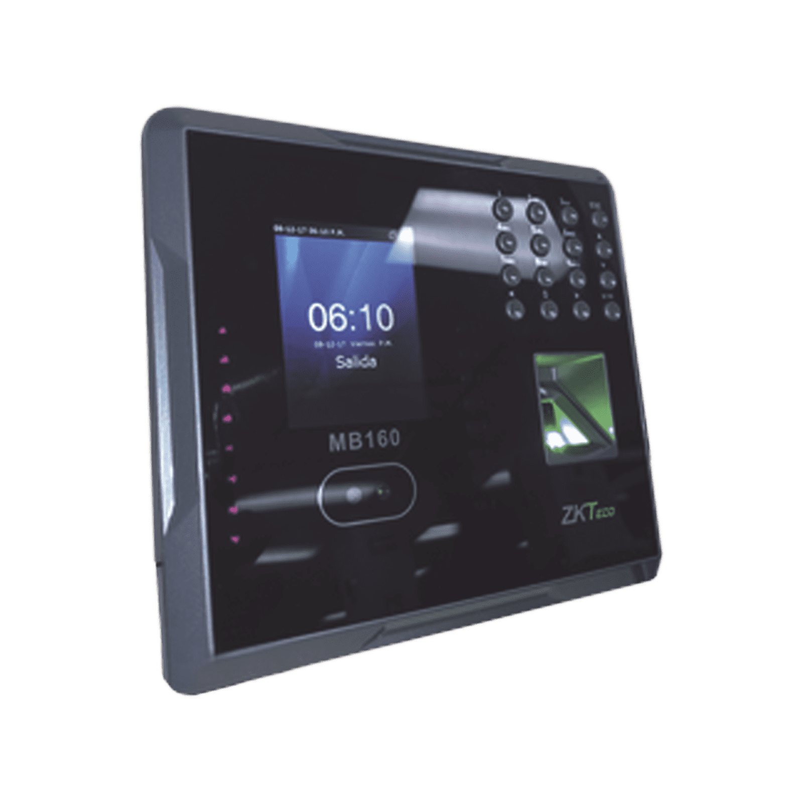 Lector de Reconocimiento Facial, Tarjeta y Huella Digital / 1500 Rostros / 1500 huellas / Lector de tarjetas de proximidad / Soporta DDNS con BIOTIMEPRO / Función ADMS INCLUIDA MB160ID - ZKTECO