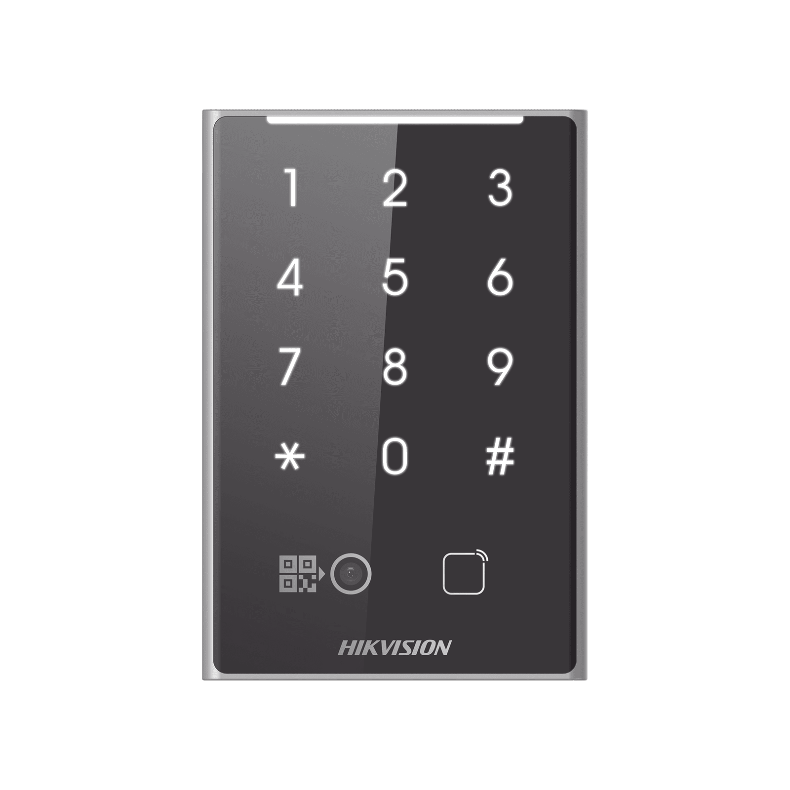 Lector de Tarjetas PROX EM y de Códigos QR / Teclado para Contraseña / Compatible con Controladores DSK2600 Series Hikvision / Comunicación RS485 y WIEGAND DS-K1109EKB-QR - HIKVISION