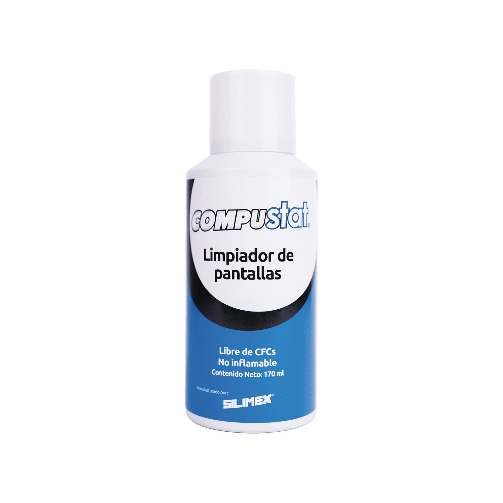 Limpiador de pantallas y cámaras, protector anti-estático en aerosol,  con protección contra rayos UV, repelente de polvo, 170 ml COMPUSTAT - SILIMEX