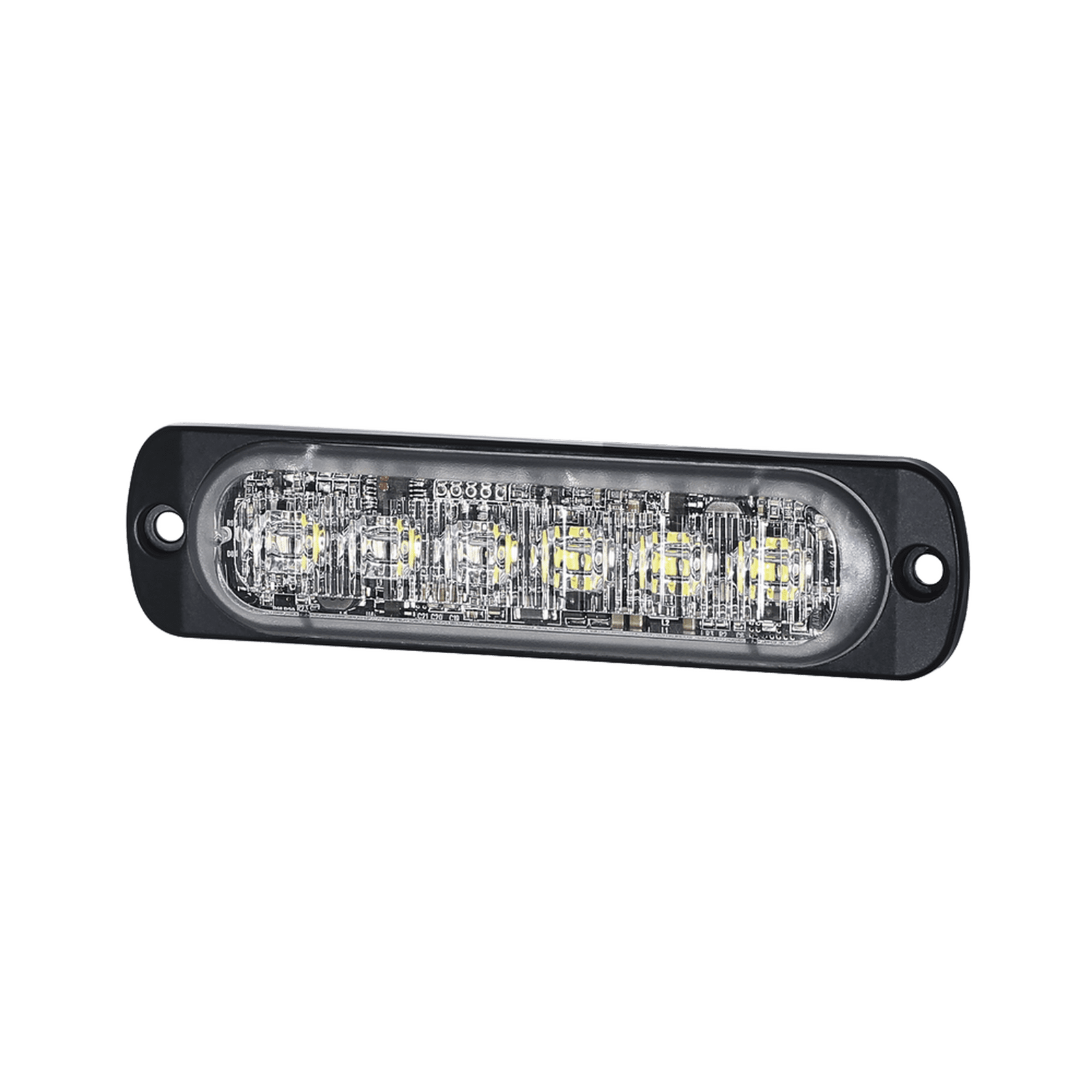 Luz Auxiliar de 12 LED, Ambar/Claro, SAE, Bisel Negro, Lente Transparente SP12AW - SIGNALPRO