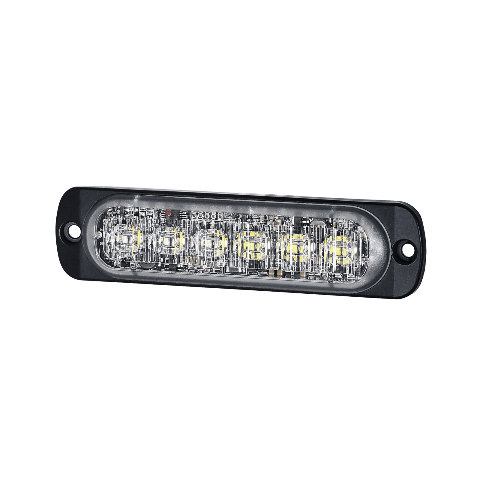 Luz Auxiliar de 12 LED, Rojo/Azul, SAE, Bisel Negro, Lente Transparente SP12RB - SIGNALPRO