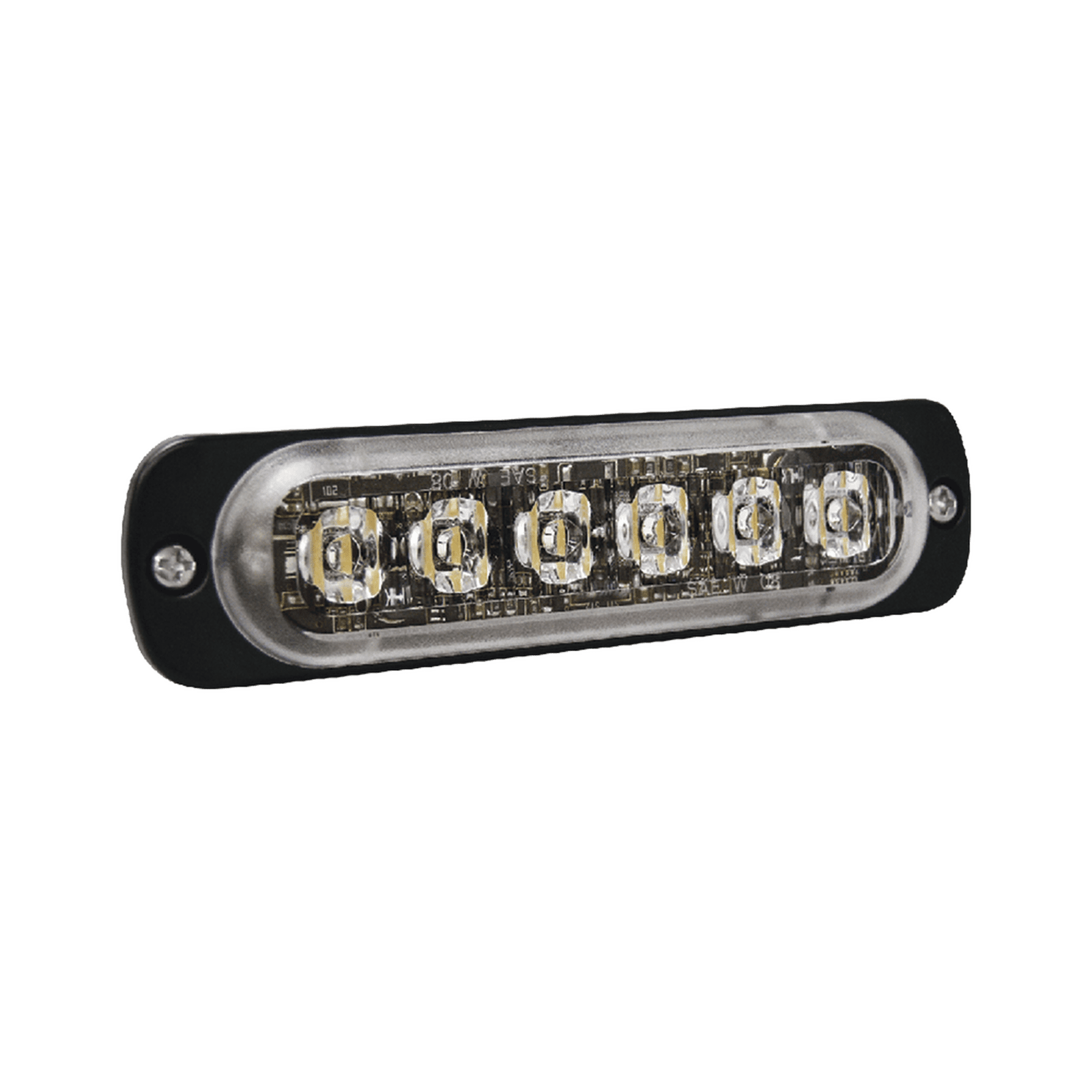 Luz Auxiliar de 6 LED, Ambar, Bisel Negro, Lente Transparente SP6A - SIGNALPRO