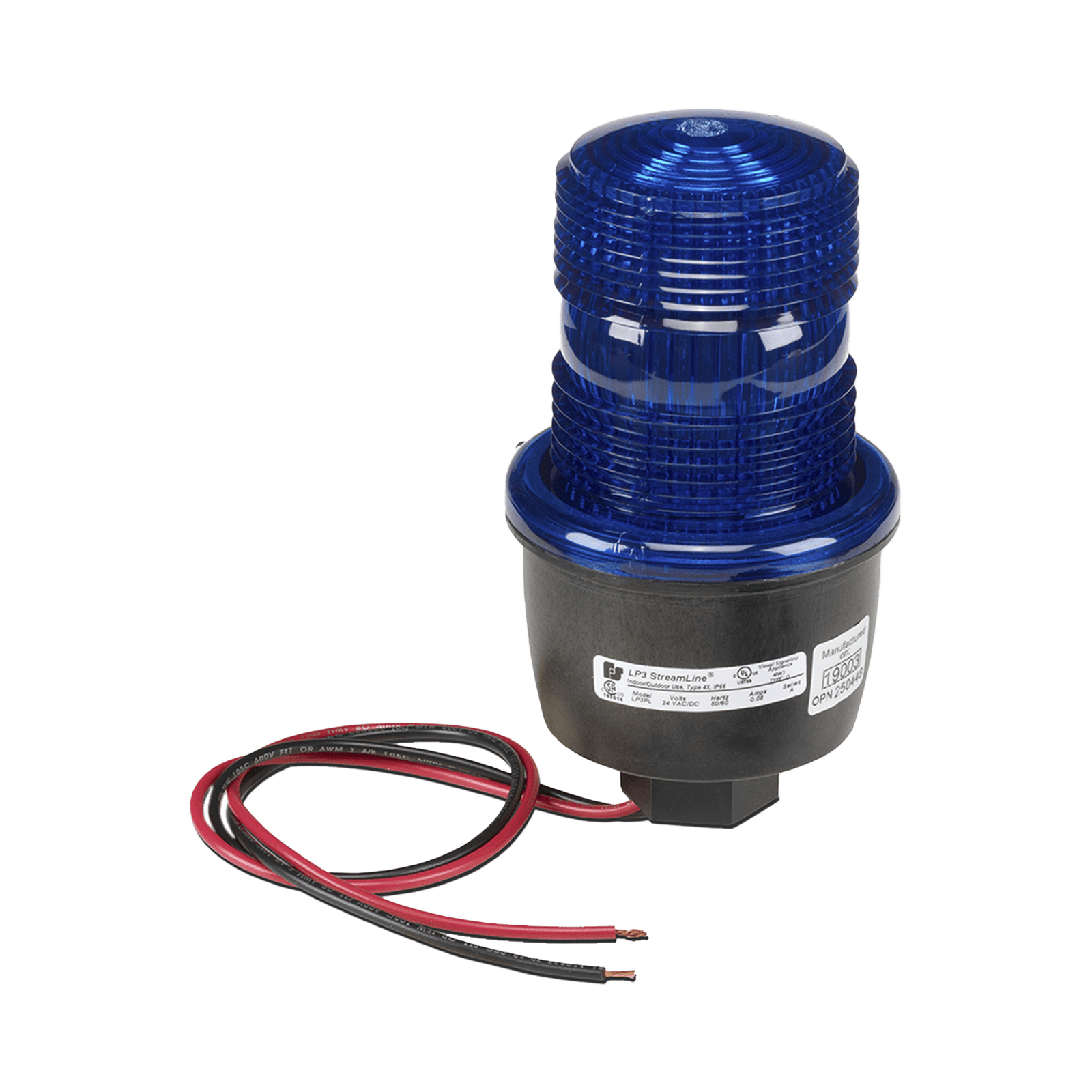 Luz de advertencia LED serie Streamline, 24 Vcd, montaje en tubo, azul LP3PL-024-B - FEDERAL SIGNAL INDUSTRIAL