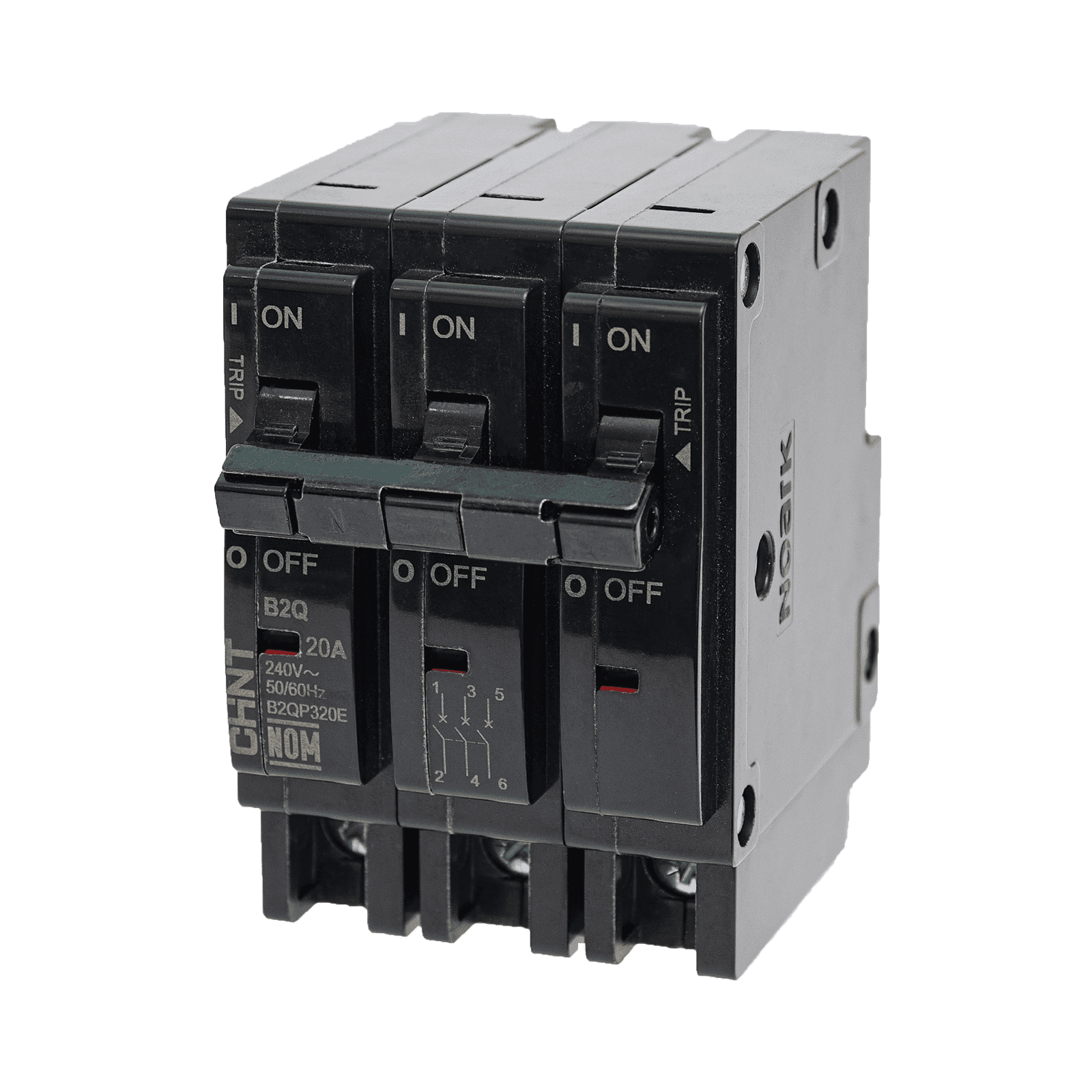 MCB – Interruptor Termomagnético Enchufable, Serie: B2Q, 3P, 15A, 240V (SKU:1002294) B2QP315E - CHINT
