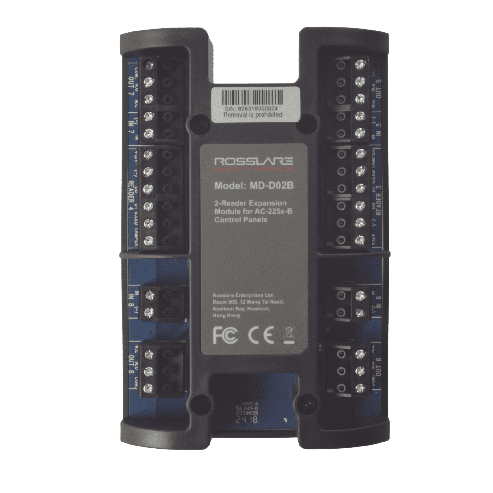 Módulo expansor de 2 lectoras / Para panel AC-225IP-BU MD-D02B - ROSSLARE SECURITY PRODUCTS